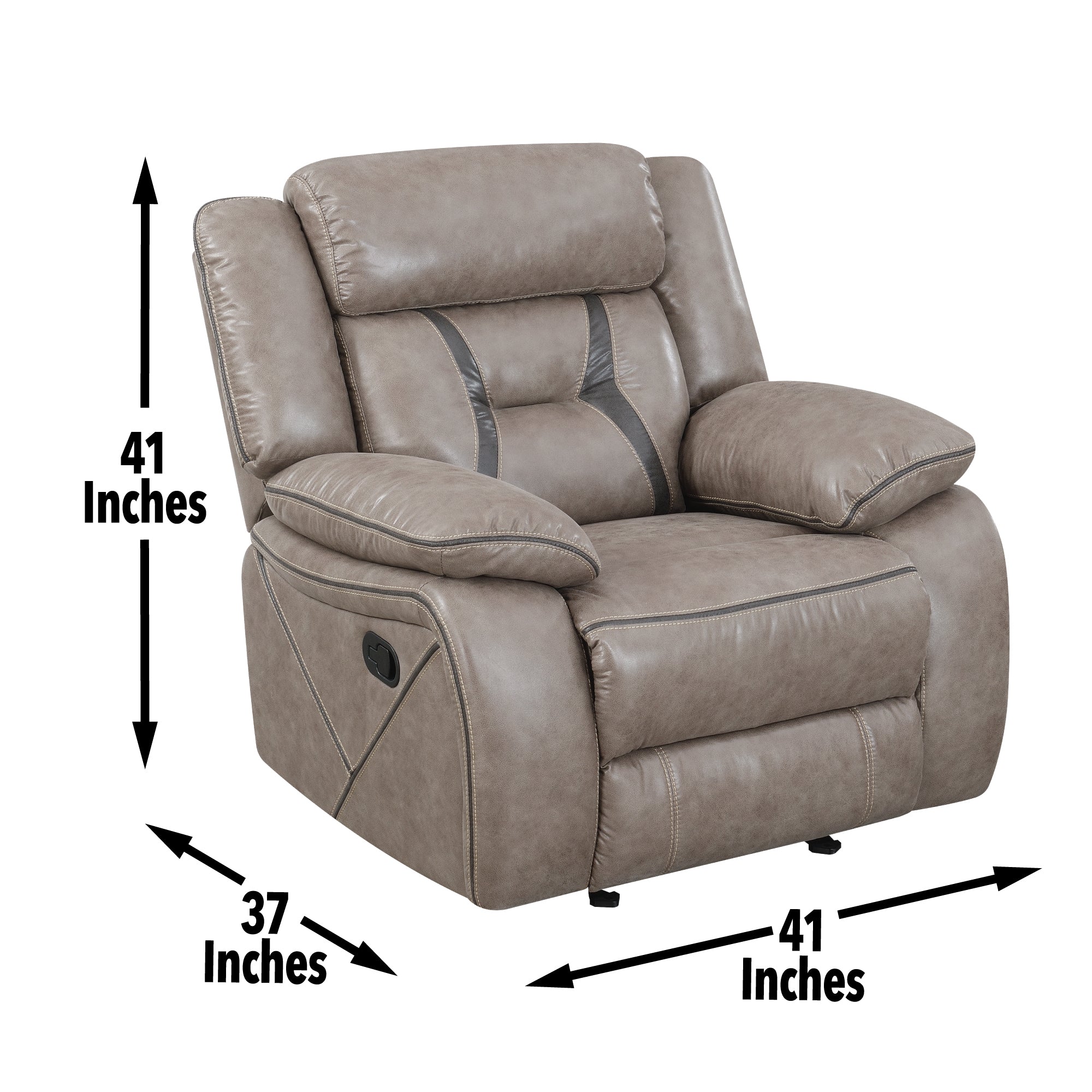 Steve Silver Tyson - 3 Piece Manual Reclining Living Room Set - Gray - Image 3