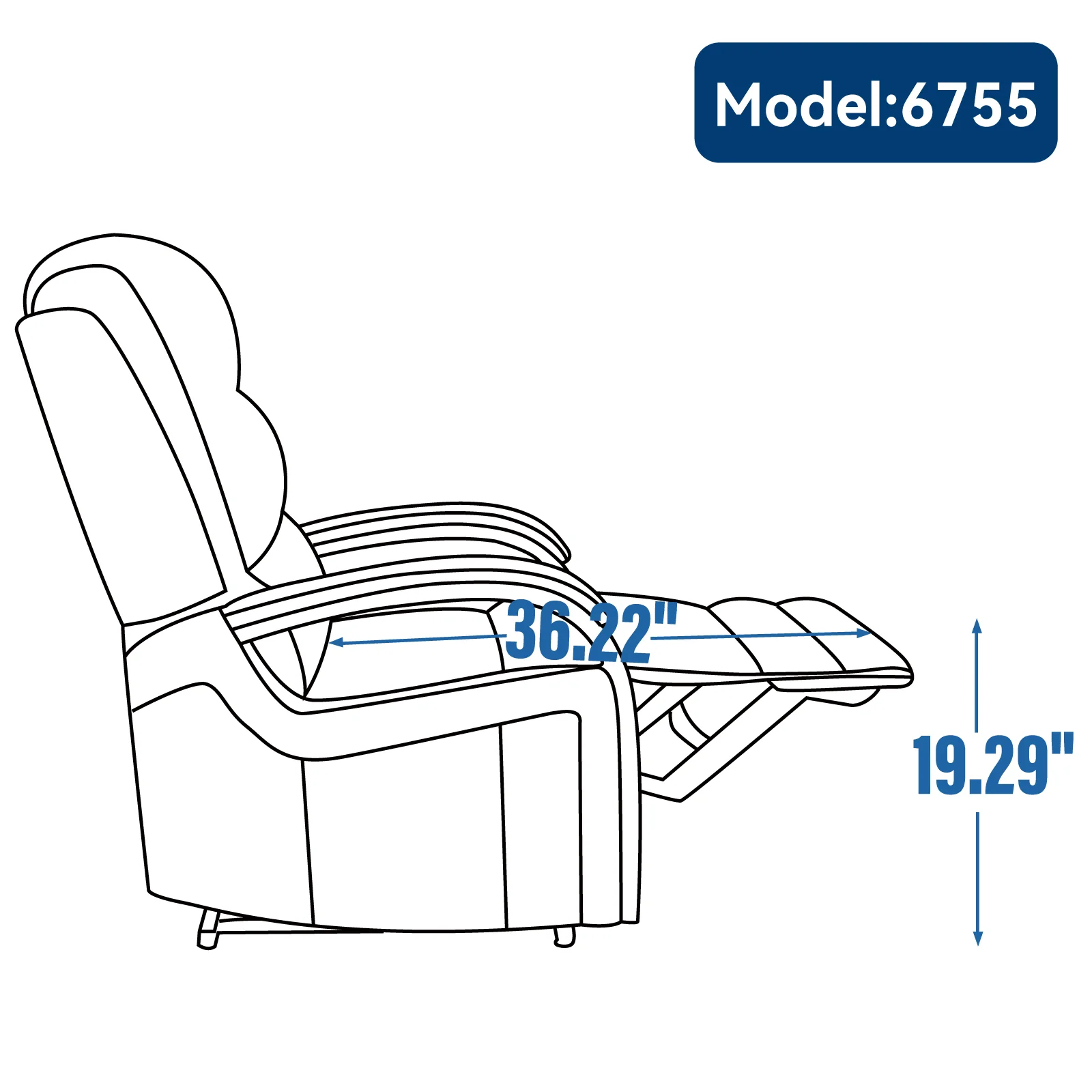 Power Blue Chenille Lift Recliner Chair Dual Motor Infinite Position Up to 350 LBS with Solid Wood Armrests, Heat Massage and Heavy Duty Motion Mechanism - Image 18