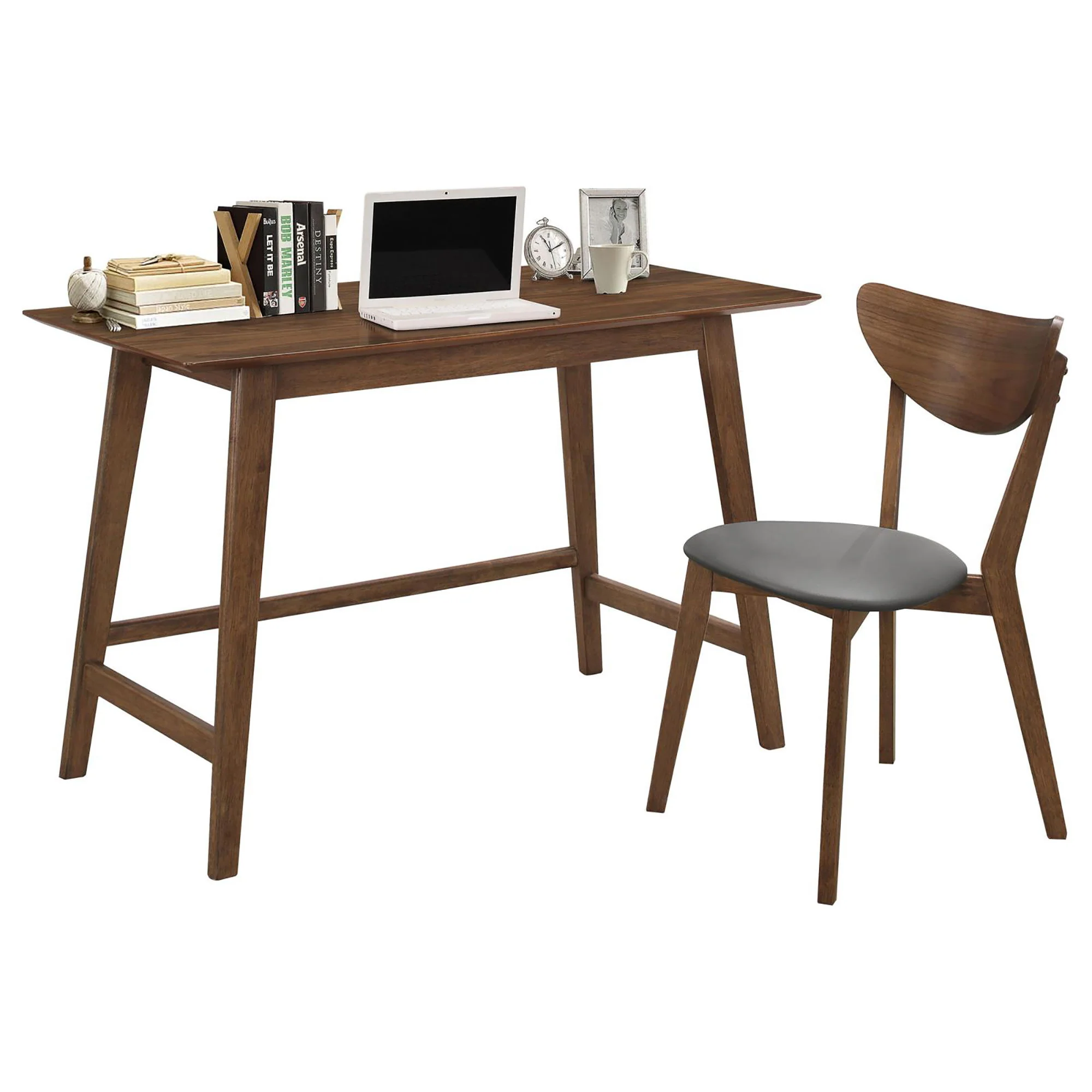 2 Piece Writing Desk Set With Chair - Brown - Image 3