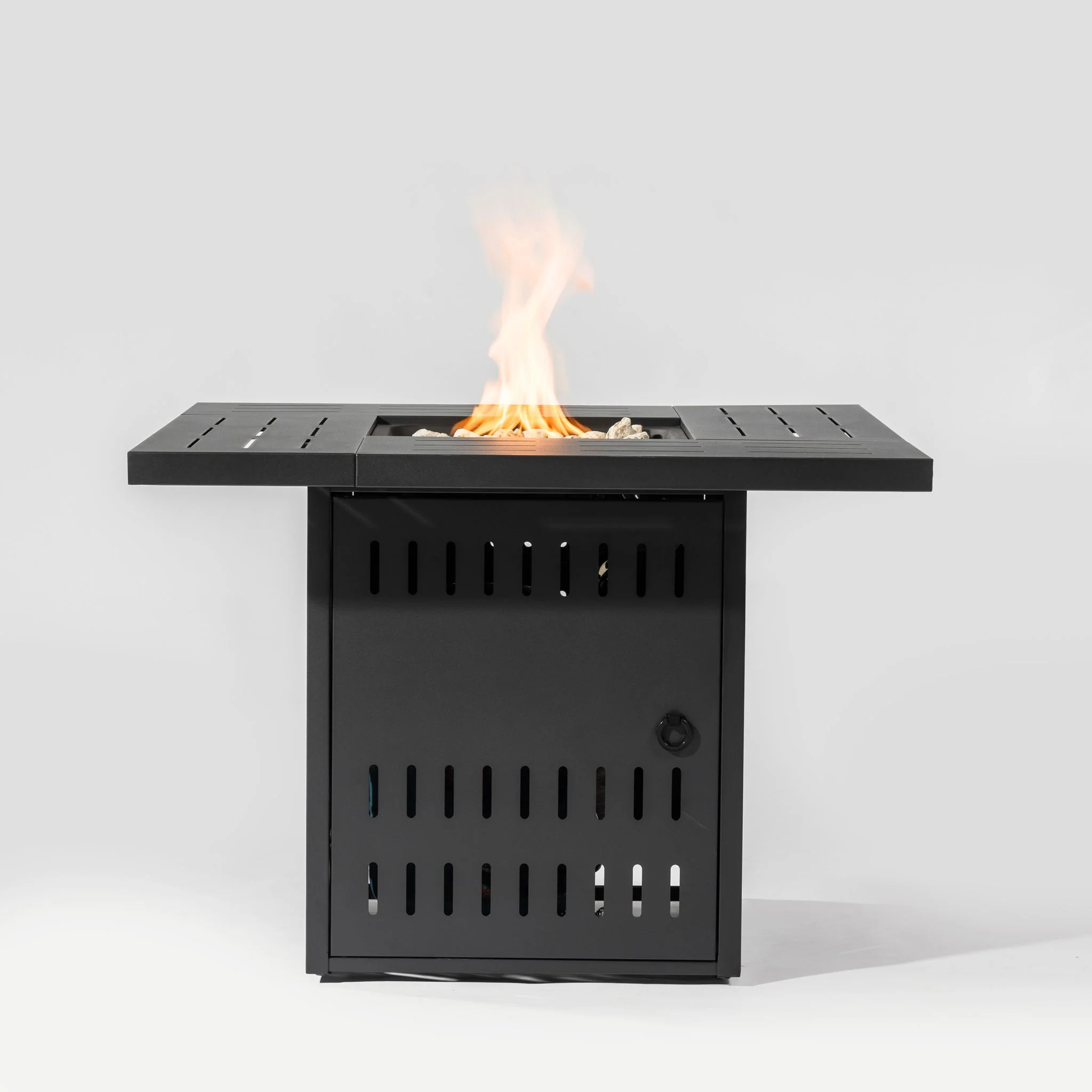 34" Propane Gas Fire Pit Table, 50000 Btu Rectangular Steel Fire Pit For Outside Patio Deck Garden Courtyard - Black
