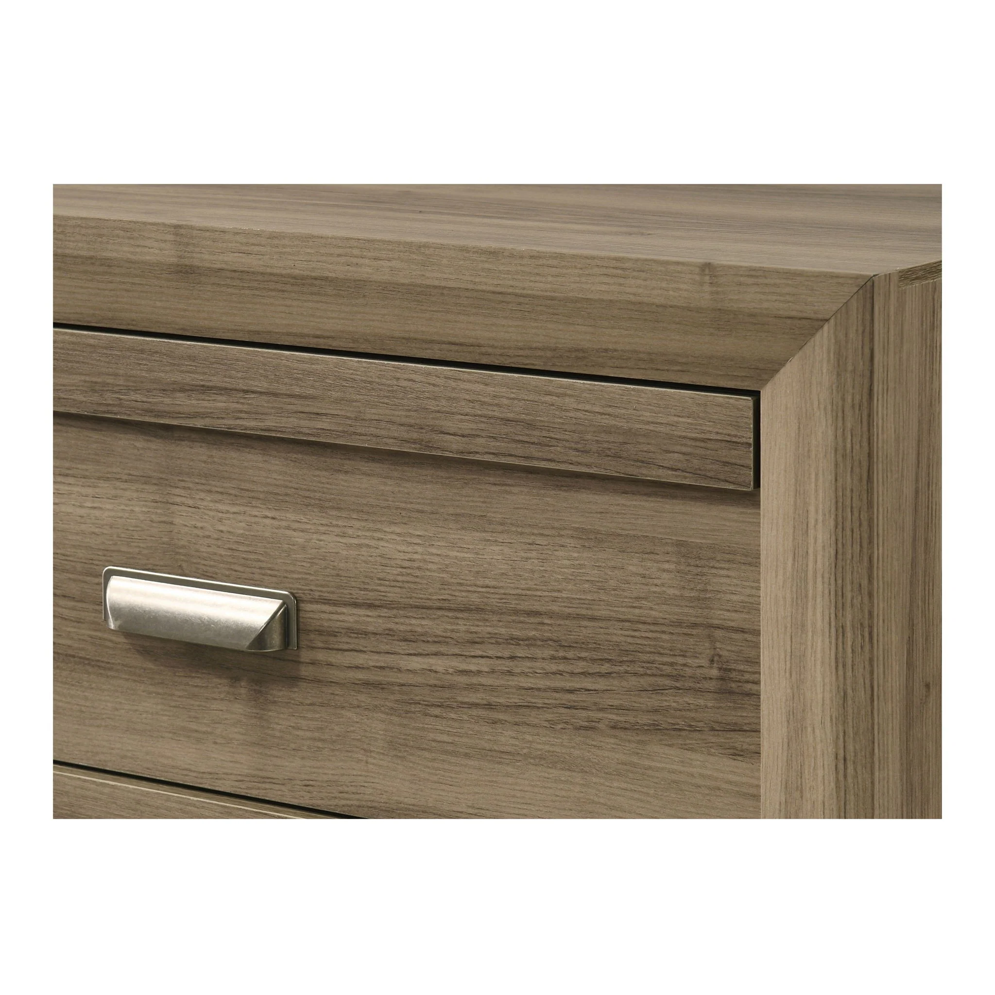 5 Drawer Storage Chest With Pulls - Light Brown - Image 4