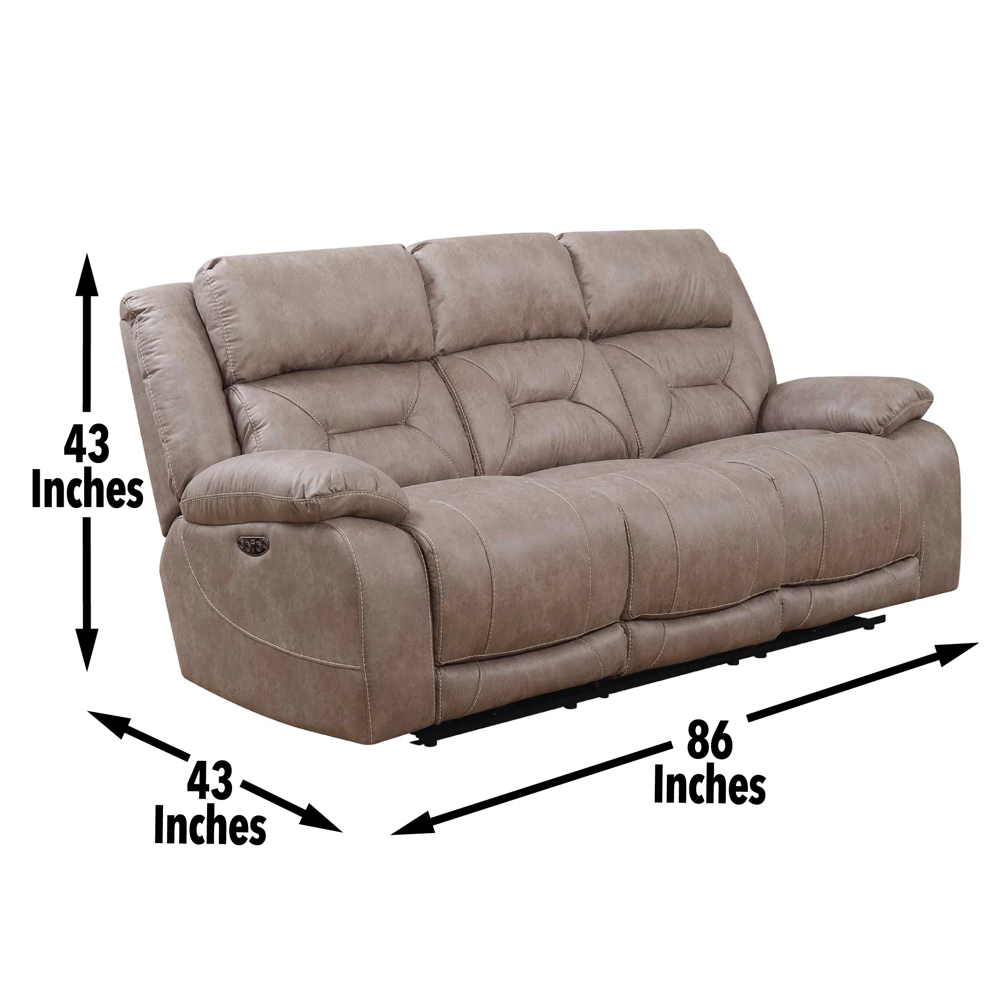 Steve Silver Aria - Power Reclining 3 Piece Living Room Set - Gray - Image 3