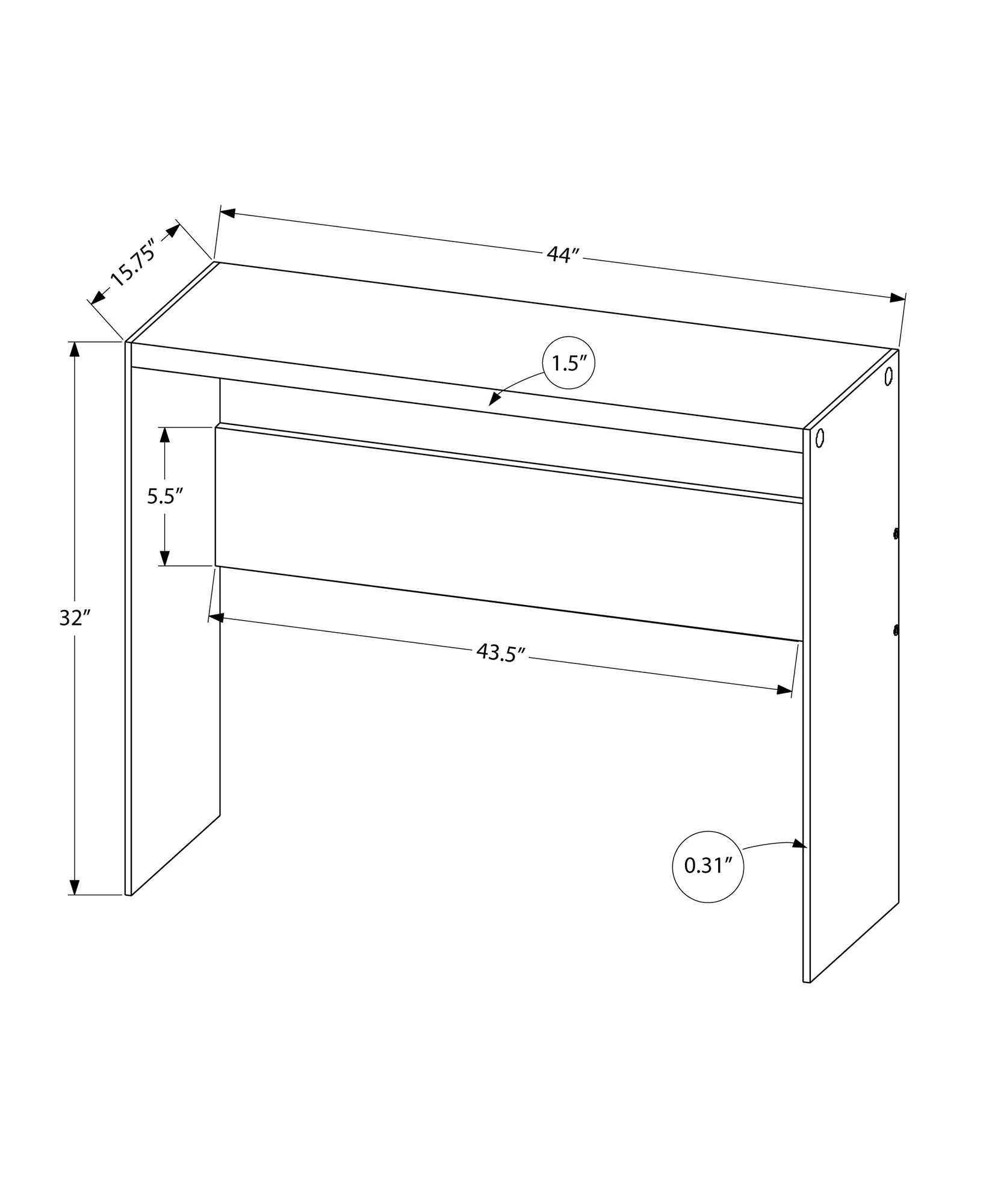 Accent Console Table For Entryway, Glossy Spacious Surface - Image 7