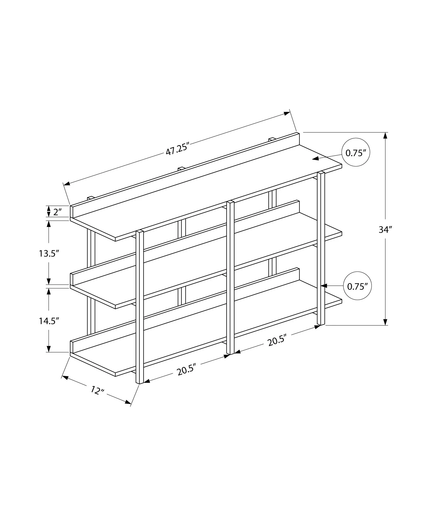 Accent Console Table For Entryway, Symmetrical Display - Image 4