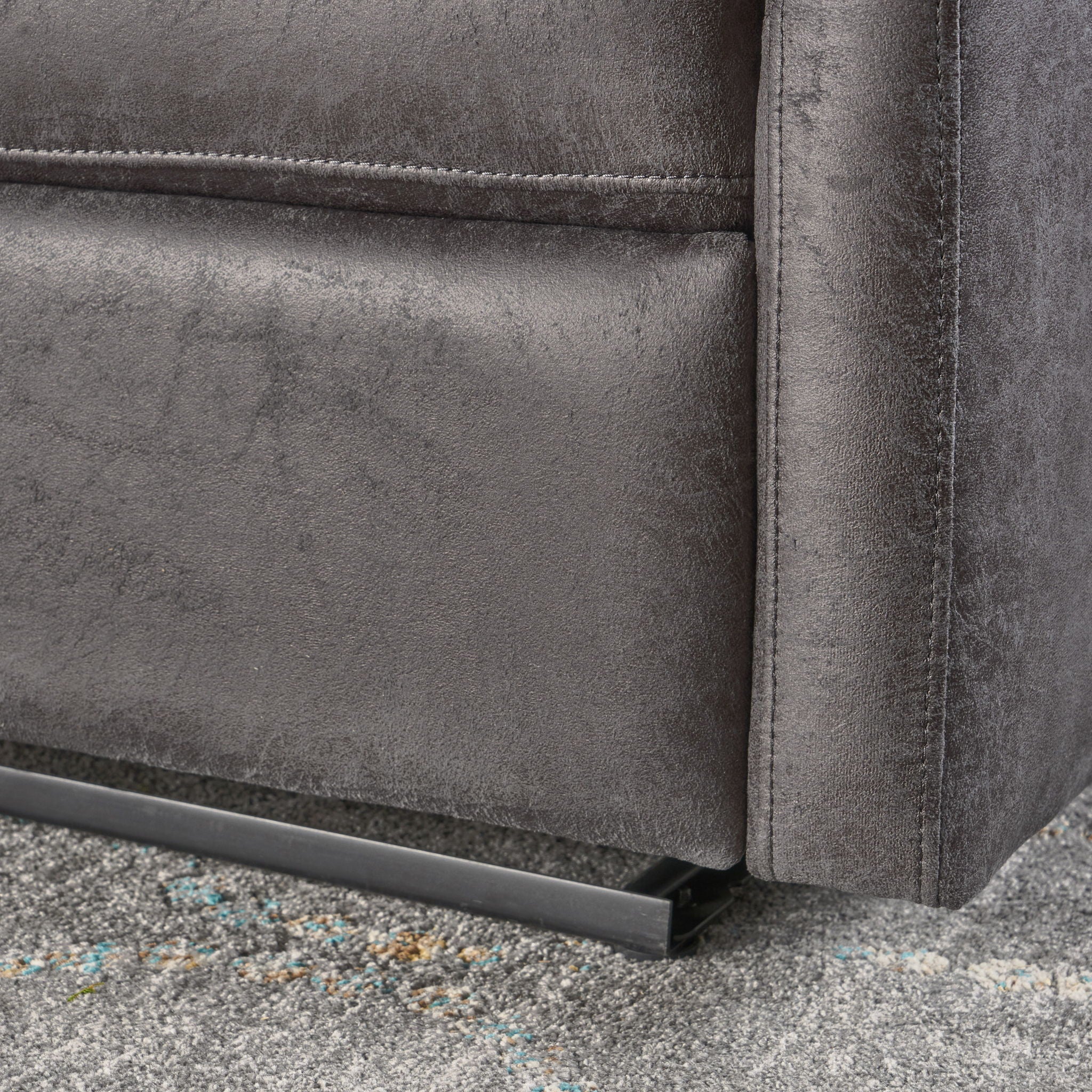 Alma - Contemporary Upholstered Loveseat Recliner - Slate - Image 3