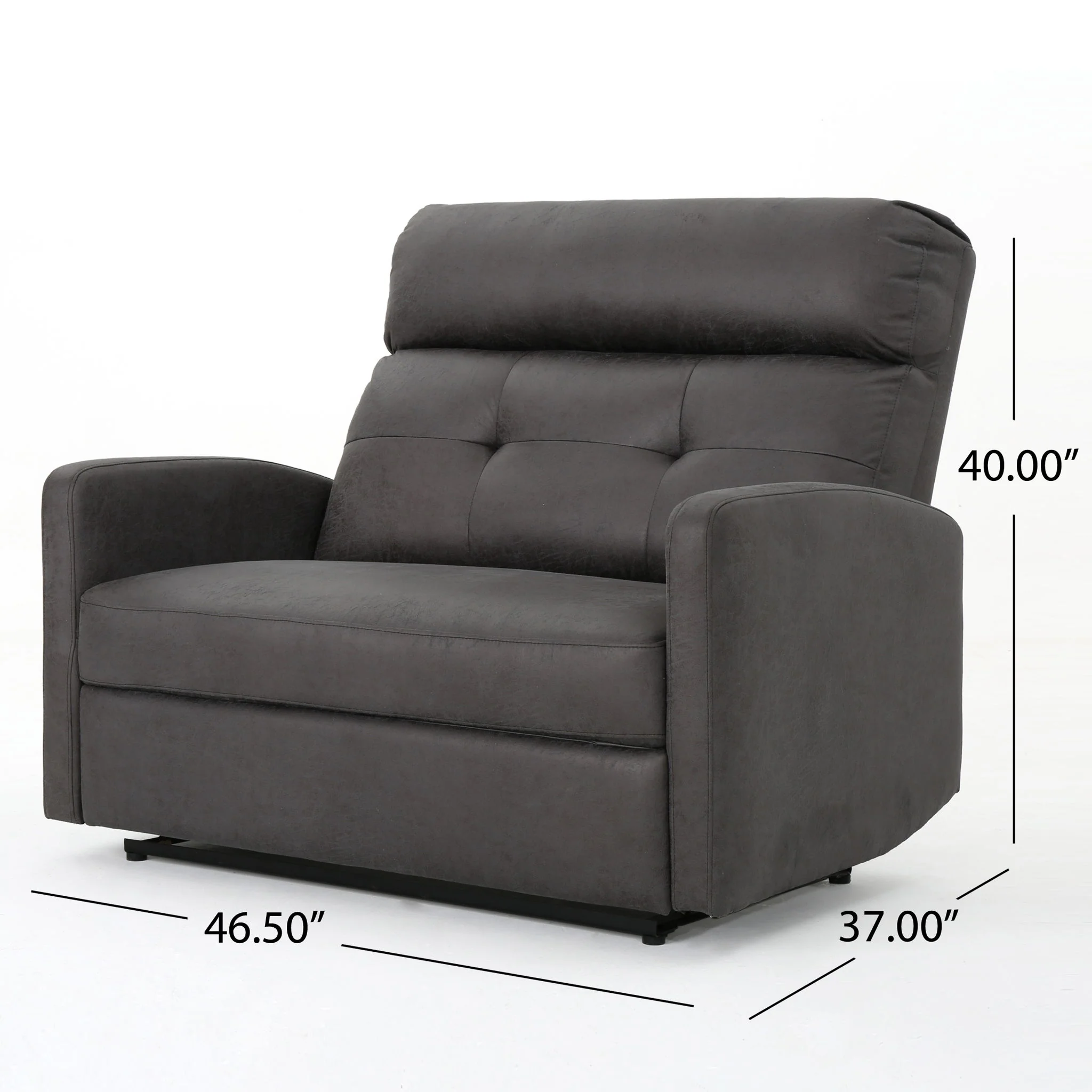 Alma - Contemporary Upholstered Loveseat Recliner - Slate - Image 4