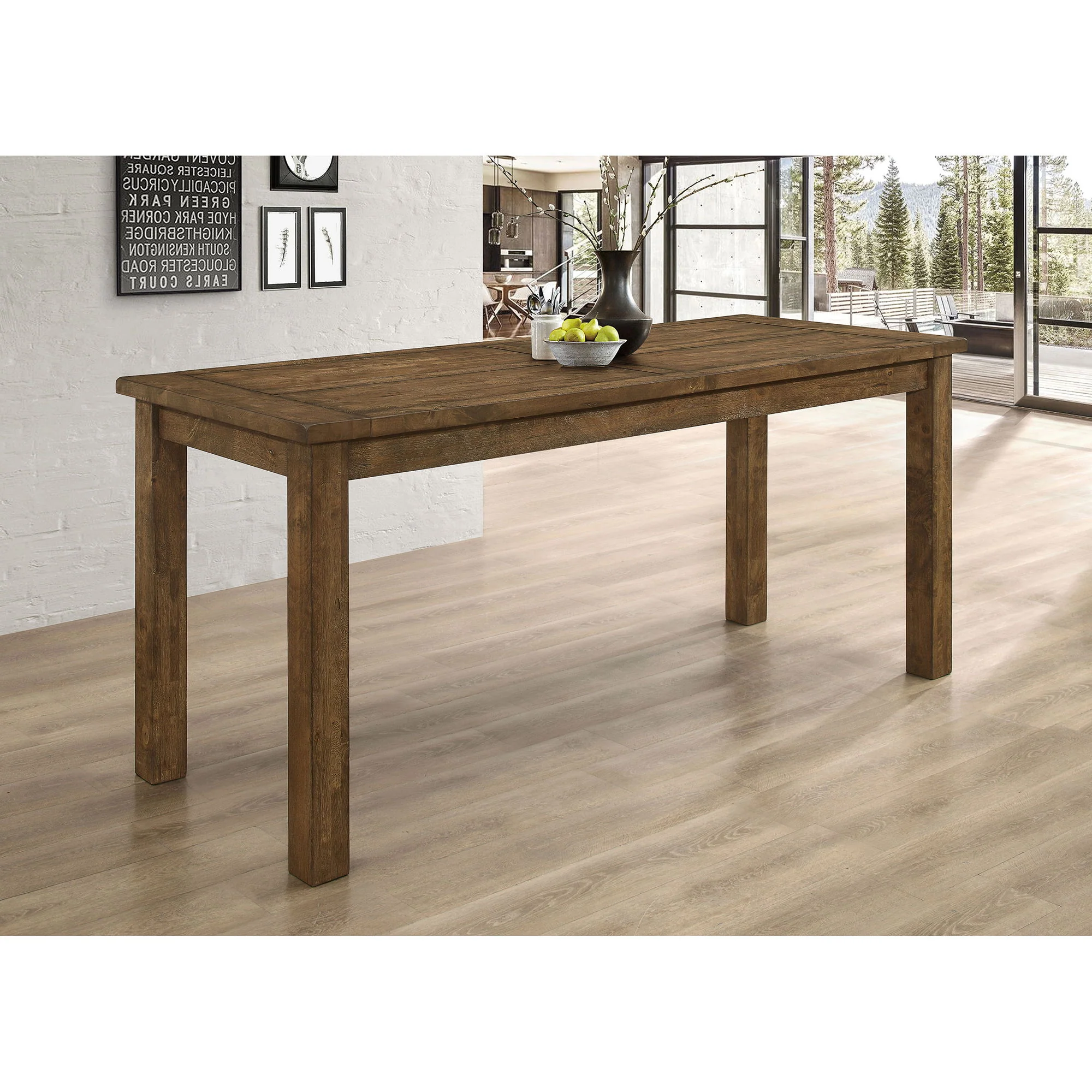 Amarillo - Rectangular Counter Height Dining Table - Rustic Brown - Image 2