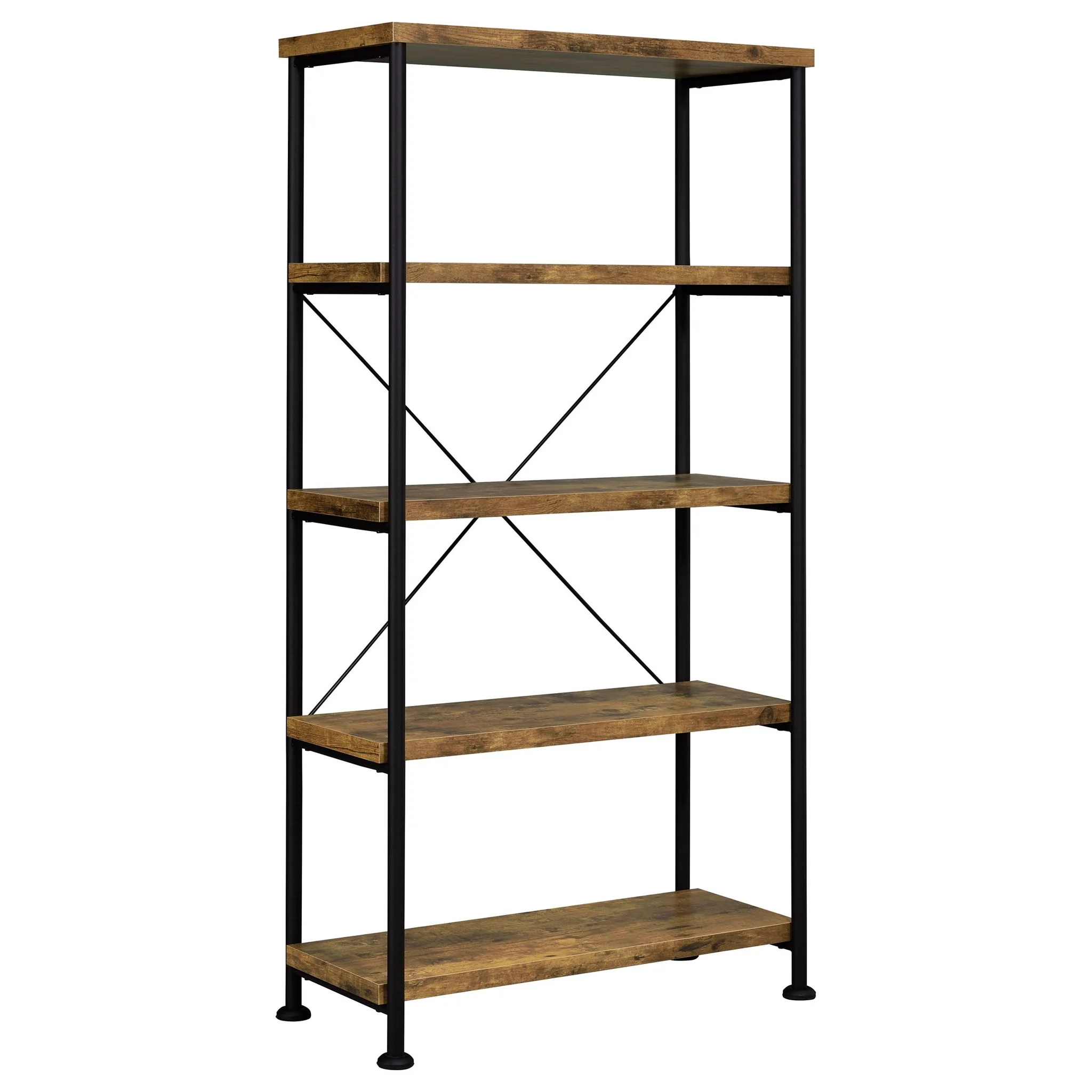Avon - 2 Piece Computer Desk And Bookcase With 3 Drawers - Rustic Brown - Image 3