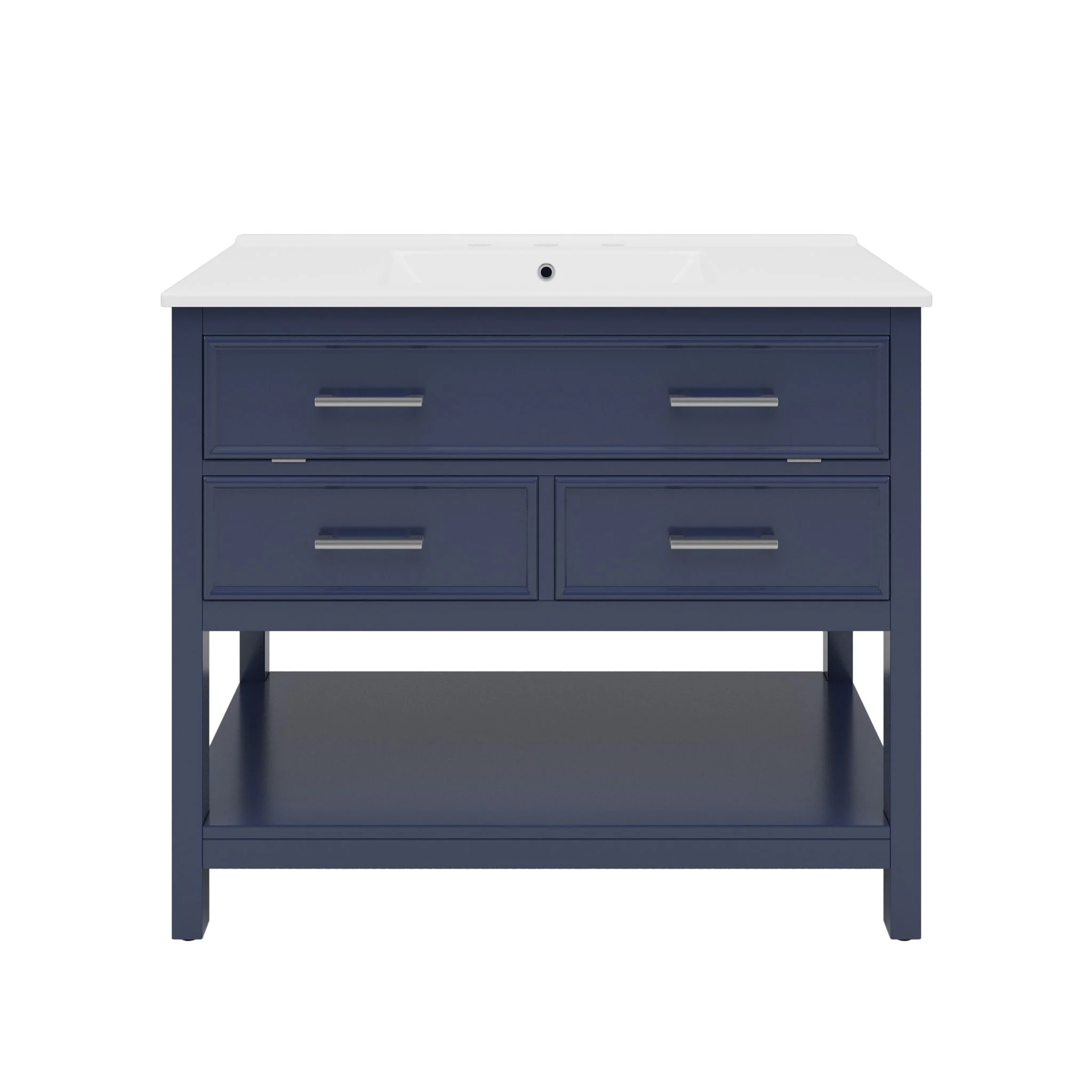 Bathroom Vanity With Ceramic Sink, Tip Out Tray & 2 Full Extension Drawers
