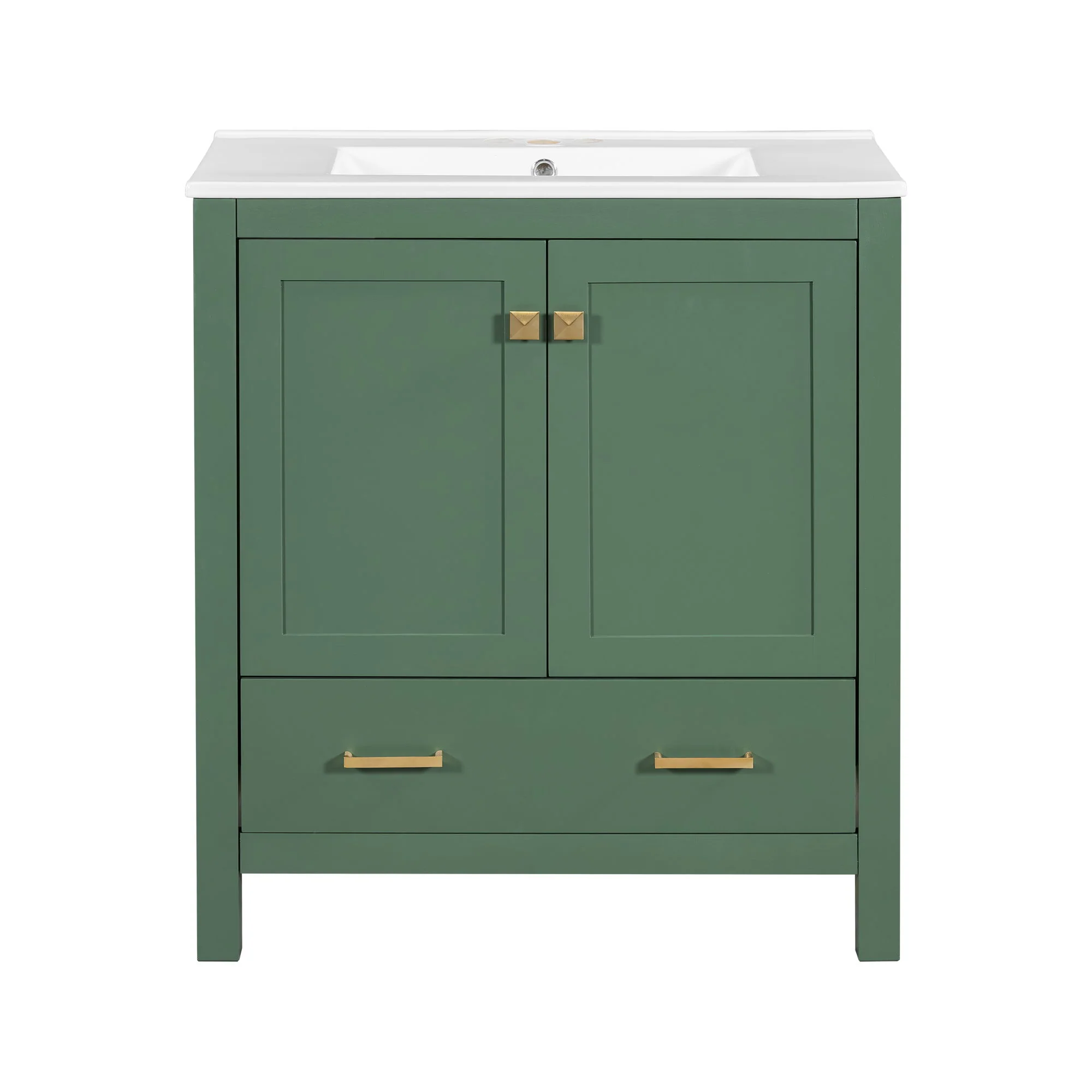 Bathroom Vanity With Single Sink, Combo Cabinet Undermount Sink, Bathroom Storage Cabinet With 2 Doors And A Drawer, Soft Closing, Multifunctional Storage, Solid Wood Frame