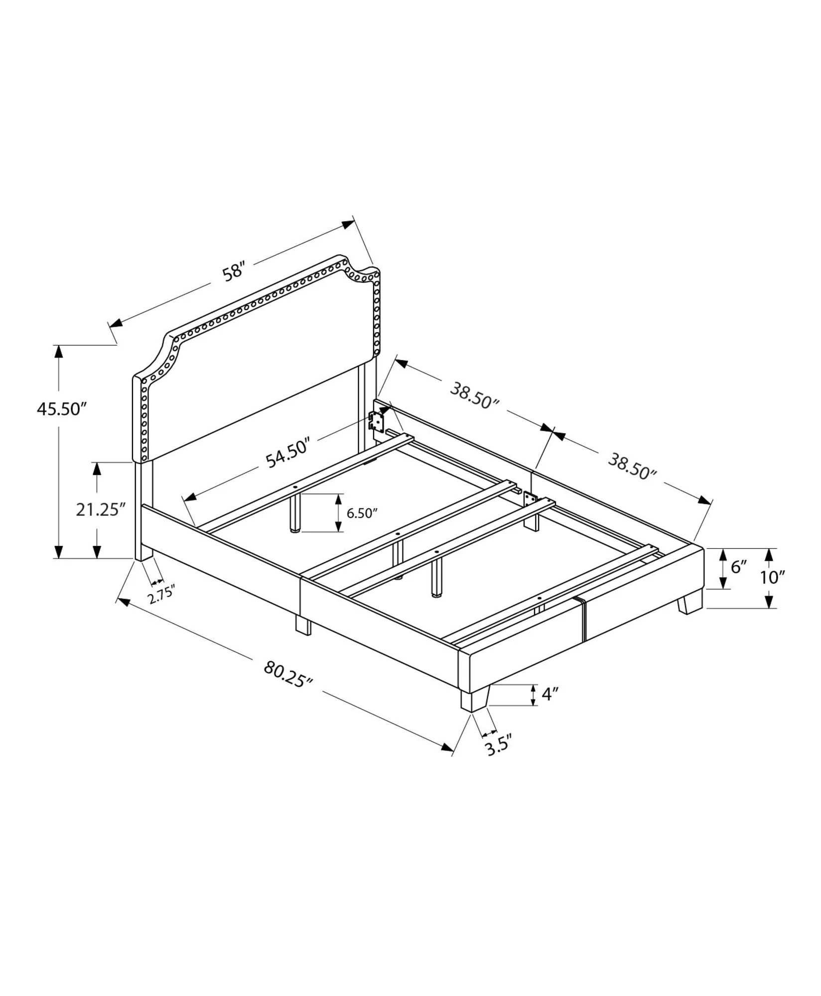 Bed Upholstered, Transitional - Image 4