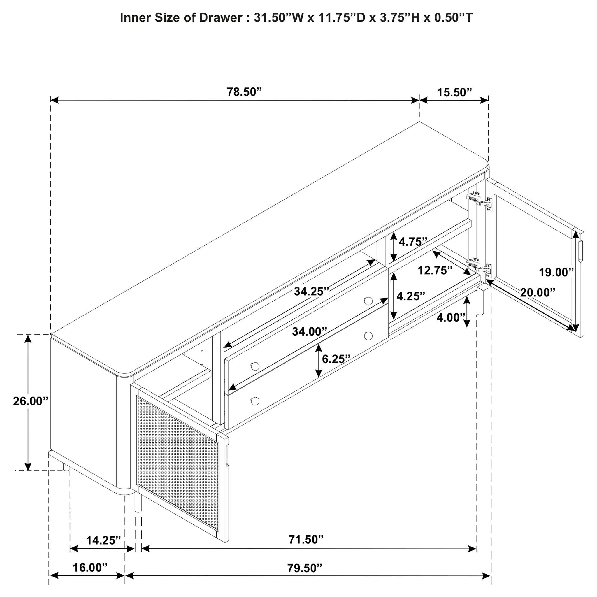 Benson - 2 Door TV Stand With Dual Drawers - Image 4