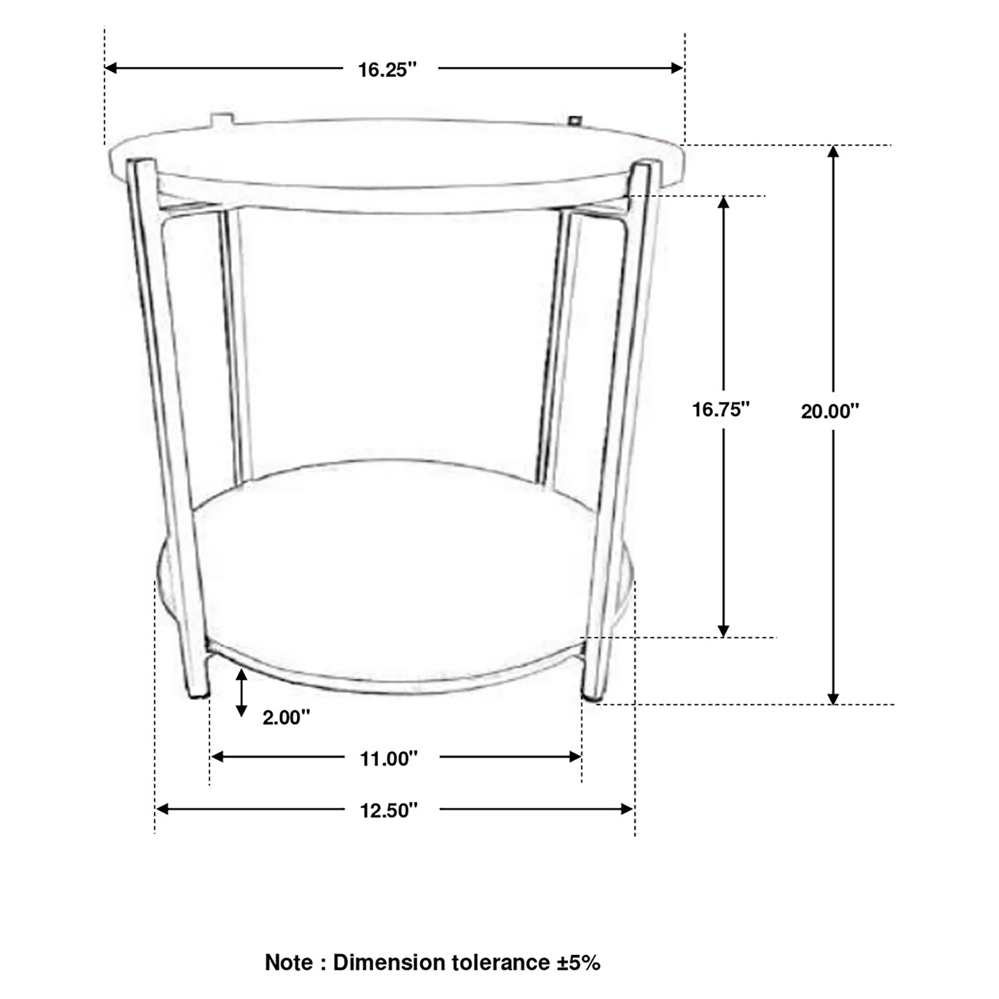 Bleskin - Round Accent Side Table With Shelf - White - Image 4