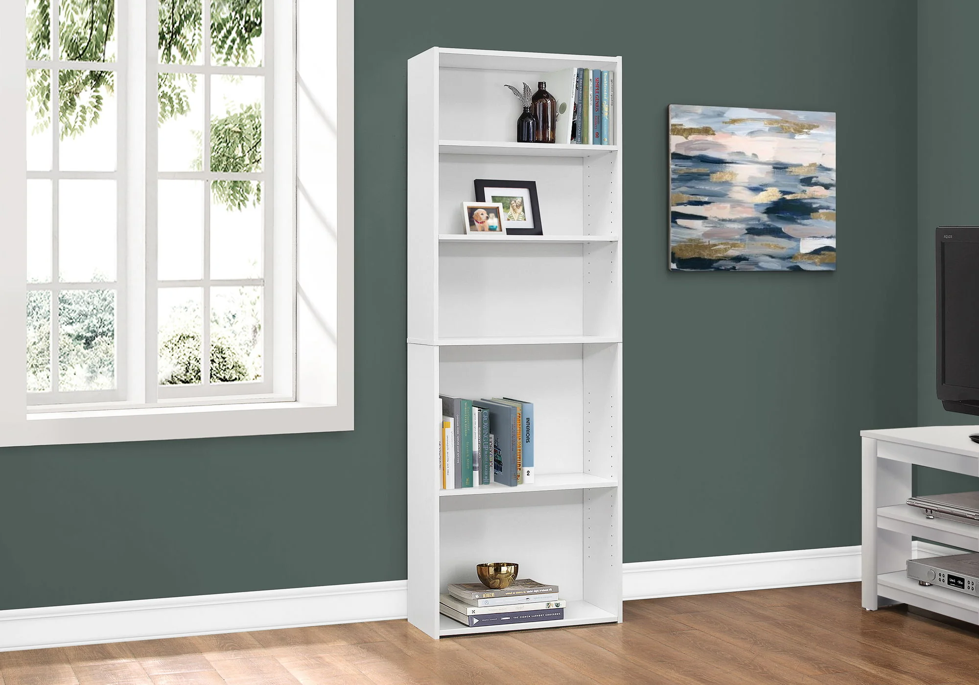 Bookshelf, Bookcase, 6 Tier, For Office, Transitional - Image 10