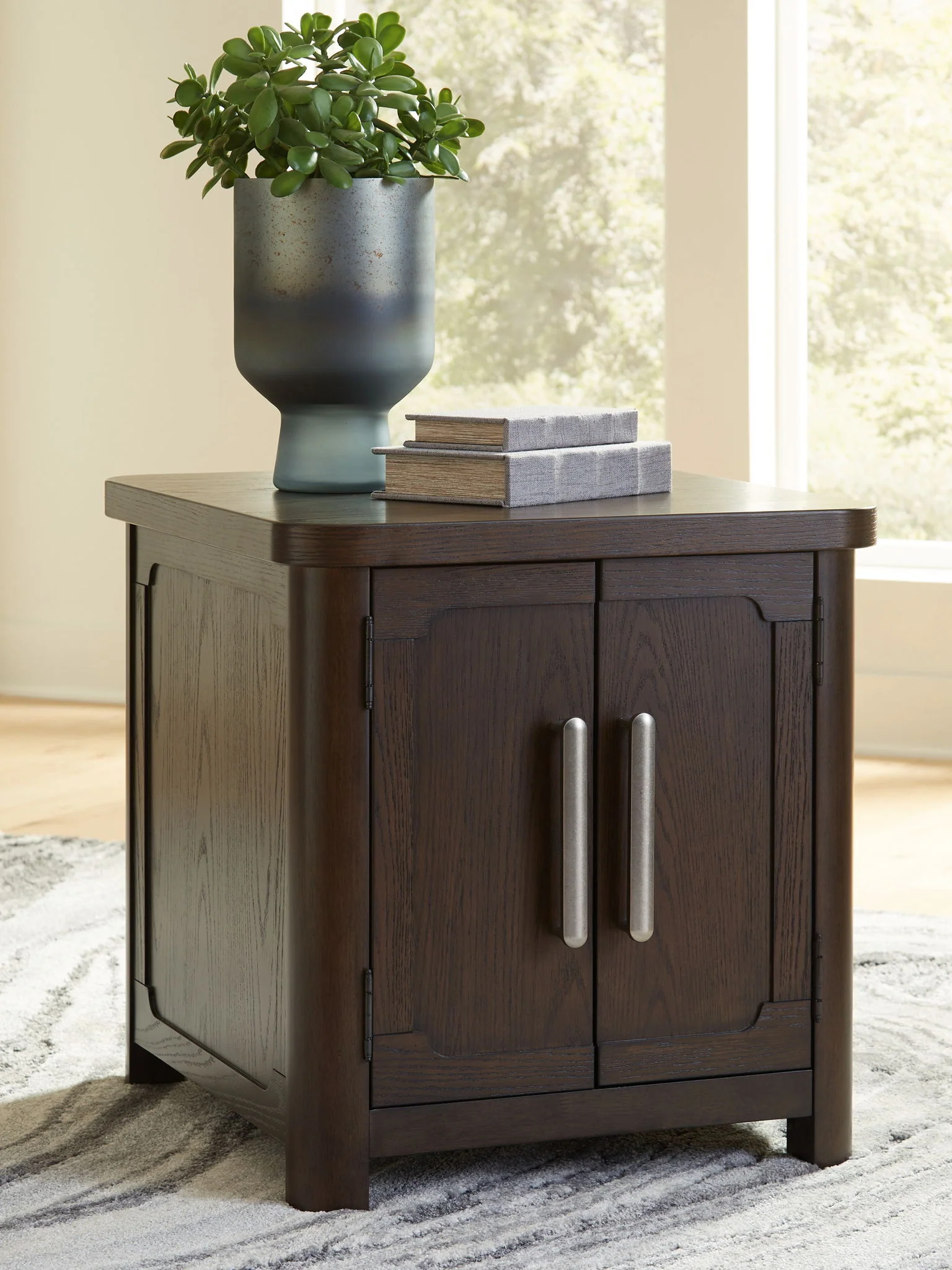 Breckington - Rectangular 2-door End Table - Dark Brown - Image 4