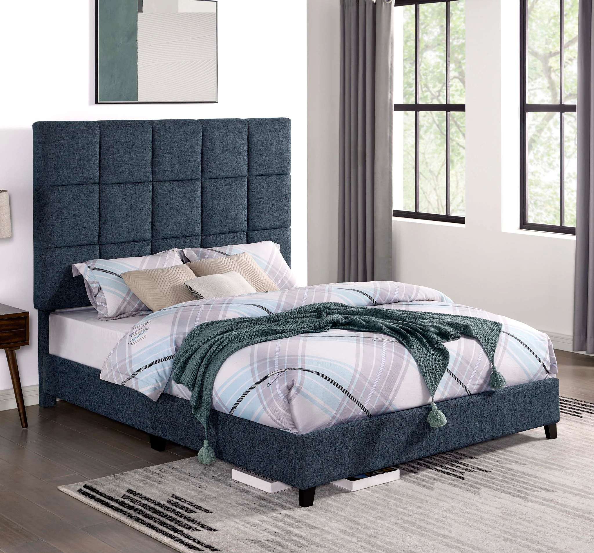 Bridger - Upholstered Squares Panel Bed - Image 2