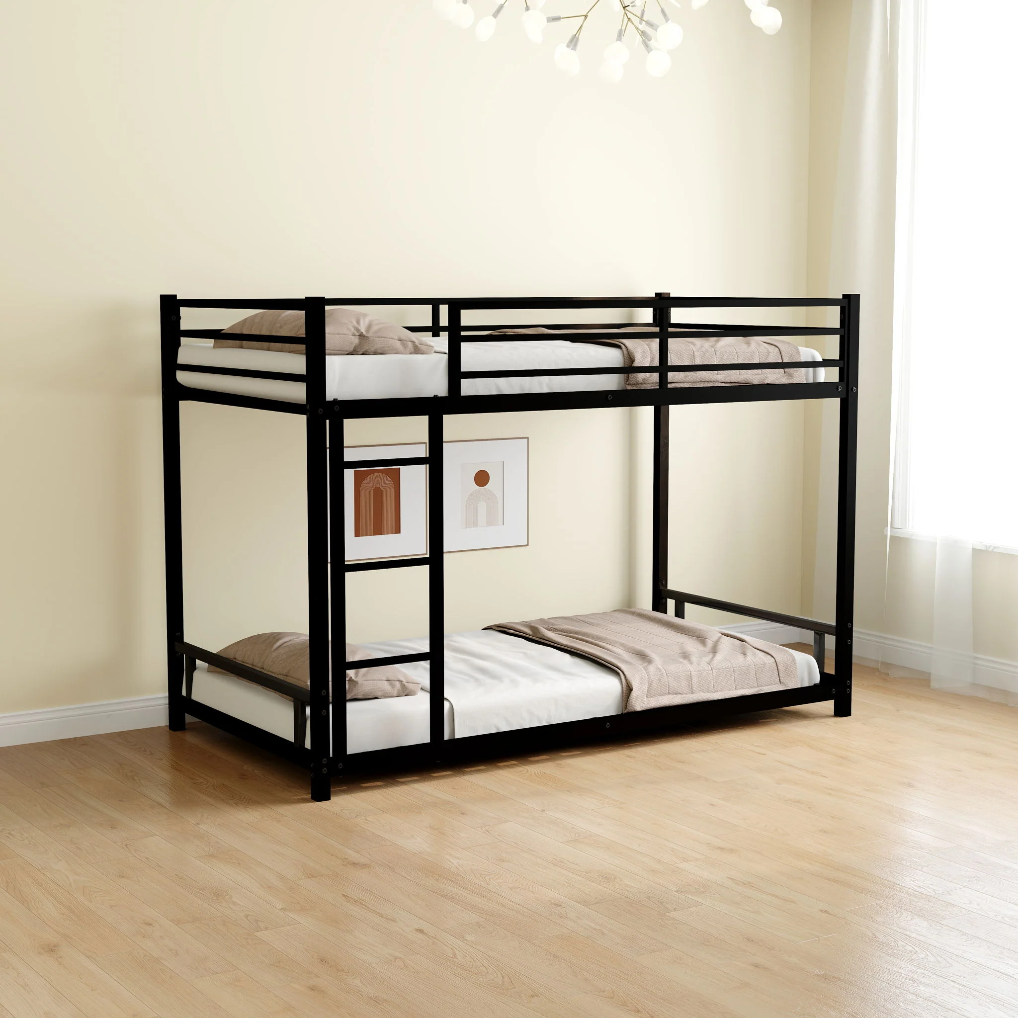 Bunk Bed With Noise Reduction And Safety Guardrail - Image 5