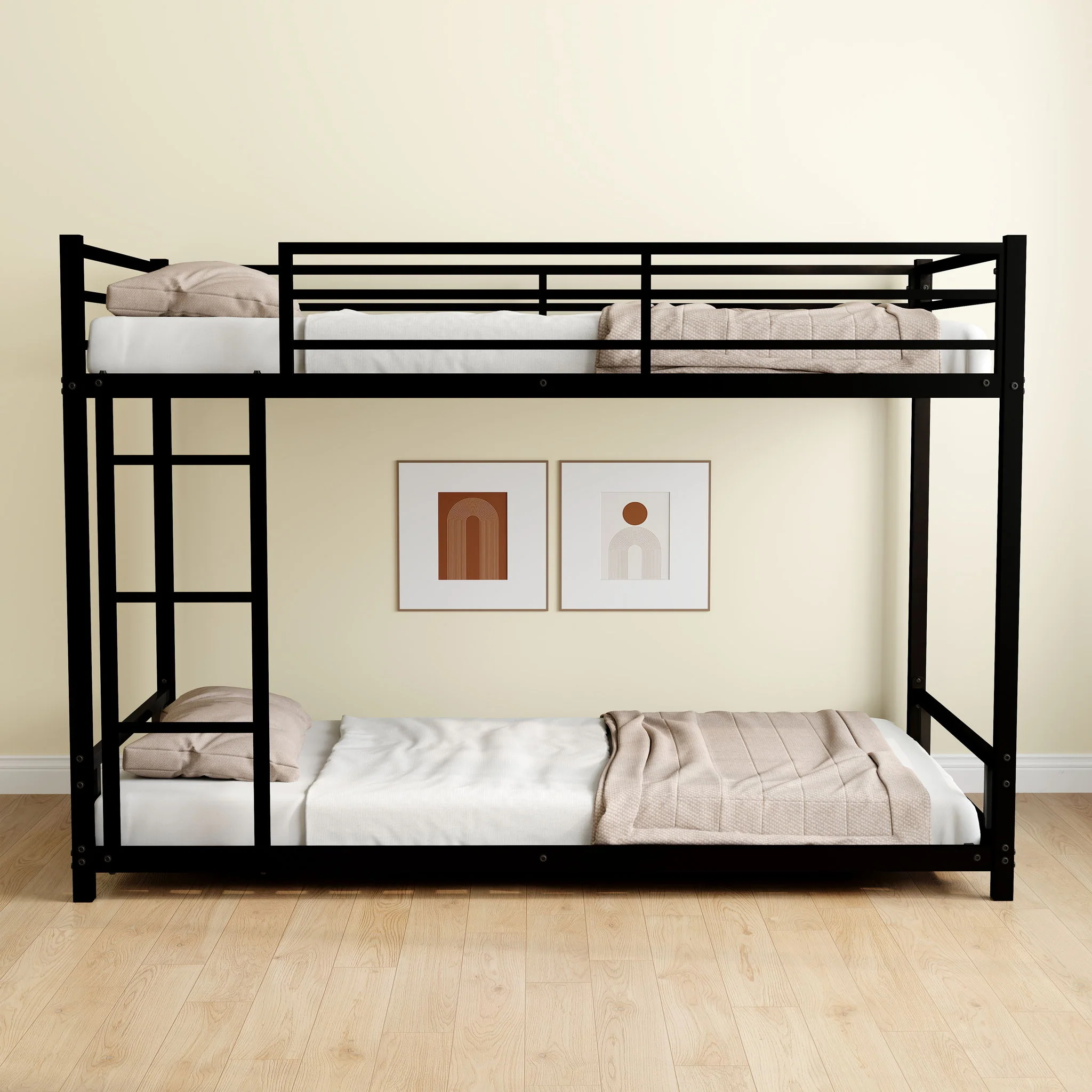 Bunk Bed With Noise Reduction And Safety Guardrail - Image 7