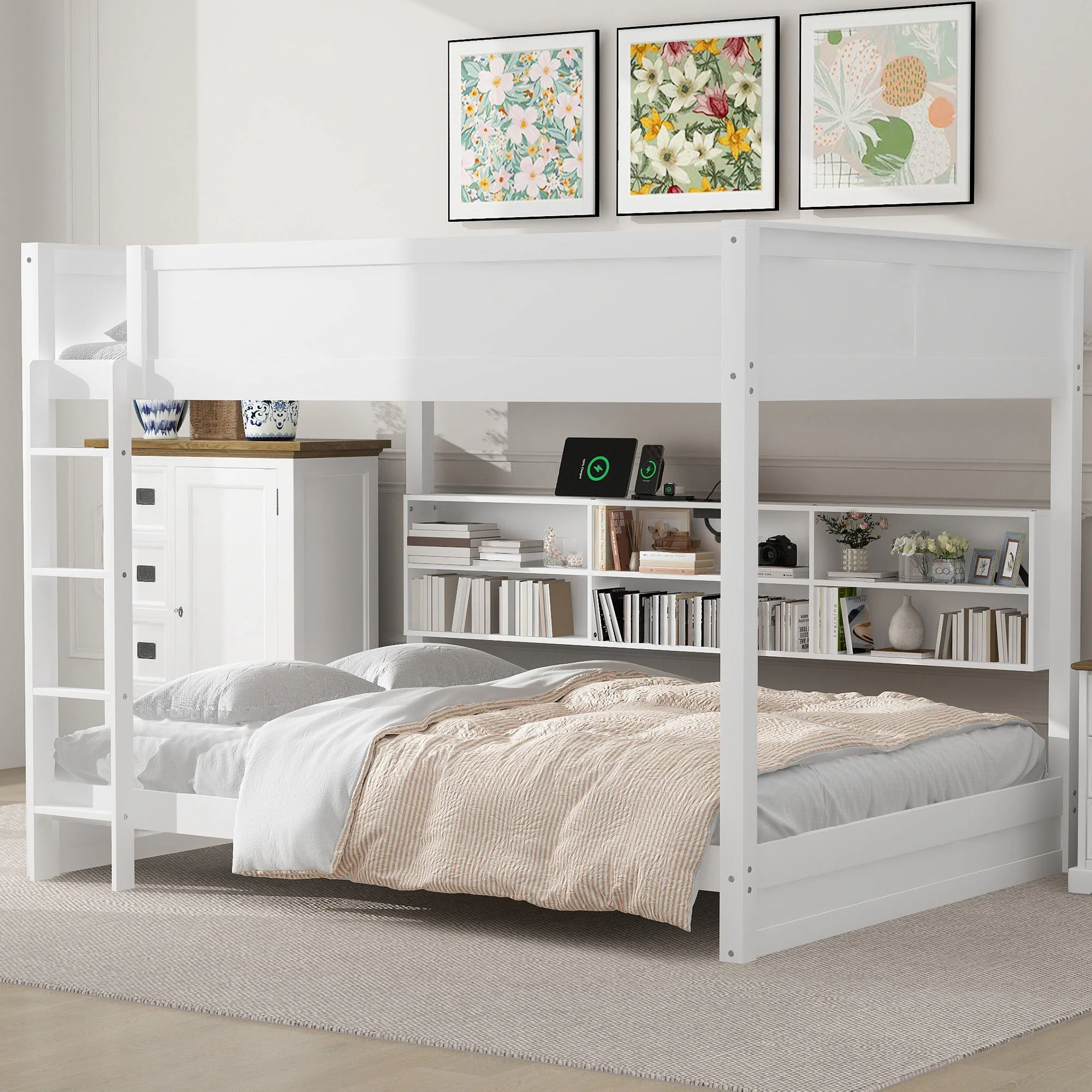 Bunk Bed With Storage Cabinets And USB Ports - Image 5