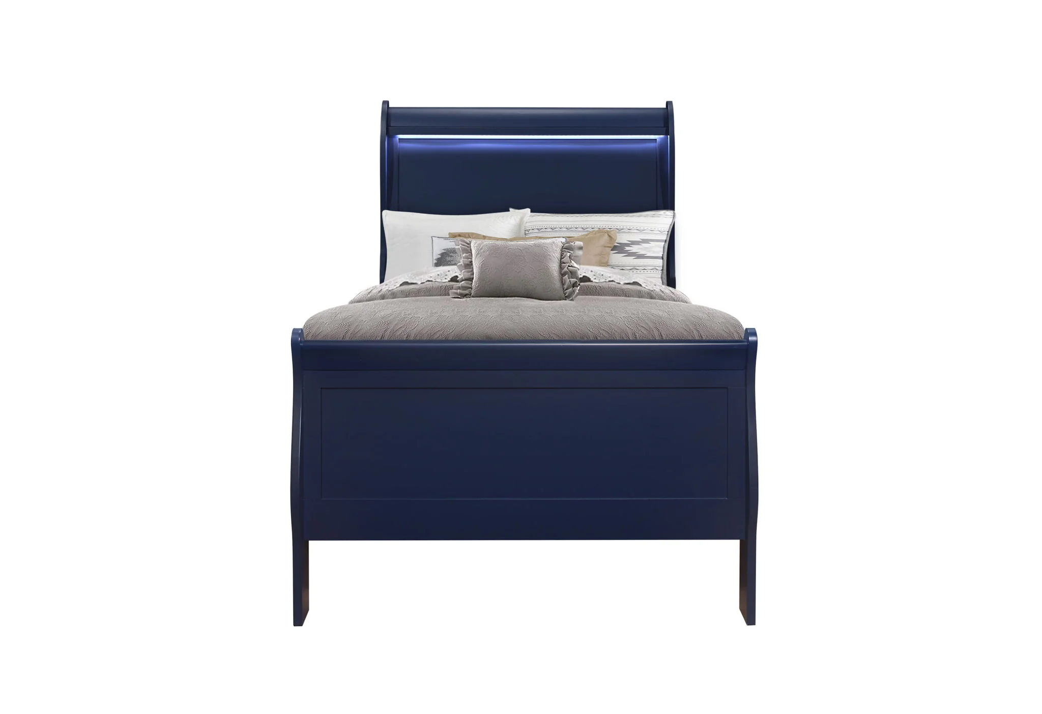 Charlie - 4 Piece Twin Bedroom Set (Twin Bed, Dresser, Mirror, & Nightstand) - Blue - Image 3