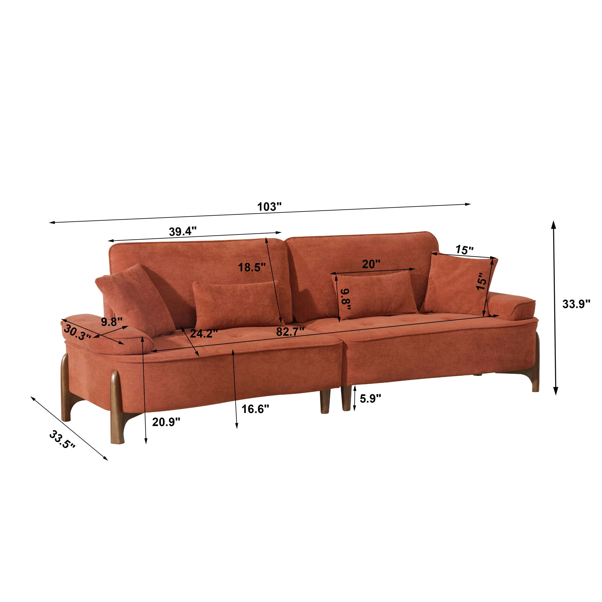 Comfortable Deep Seated Sofa With Pillows - Image 6