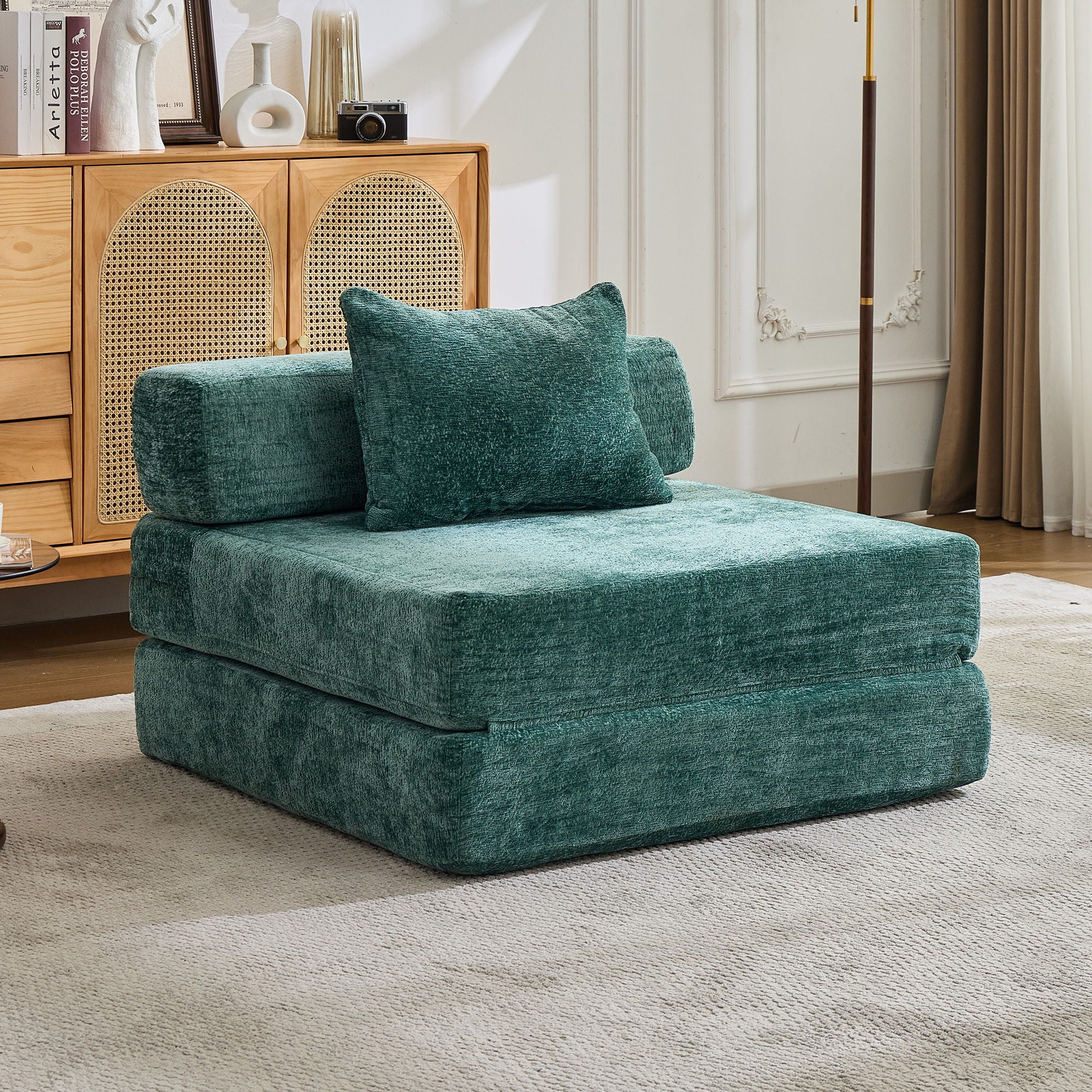 Convertible Floor Sofa Bed With Fixed Shape Frame For Living Room - Image 10