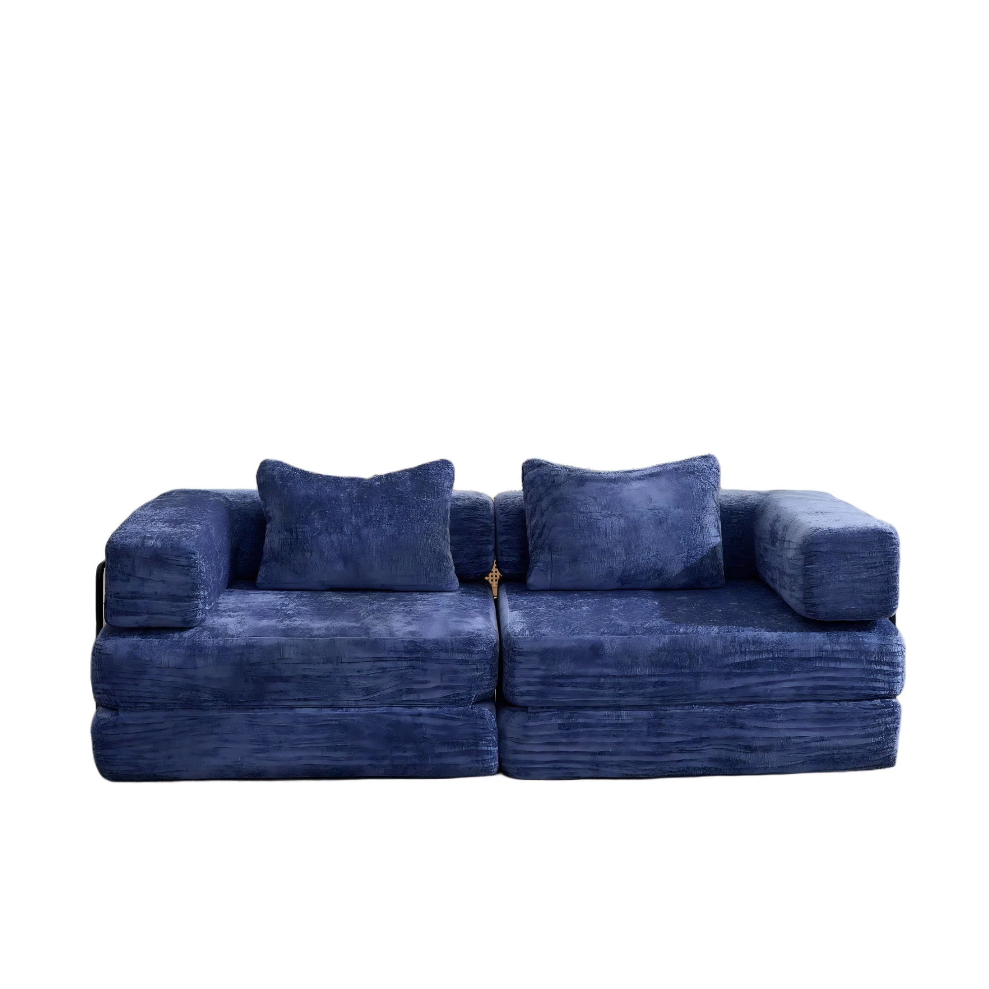 Convertible Floor Sofa Bed With Pillow Back Support Armrest - Image 7