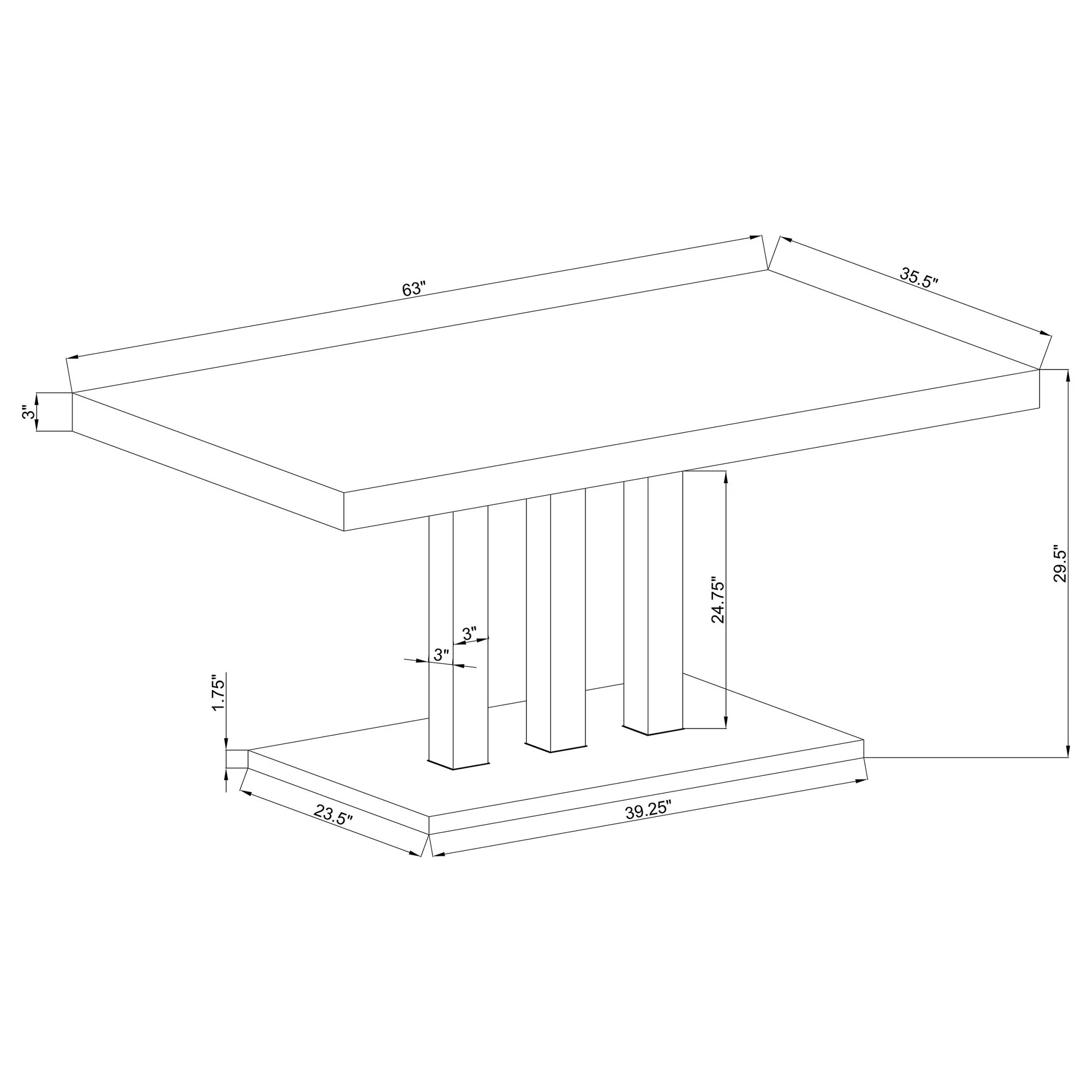 Creston - Rectangular Dining Table - White - Image 3