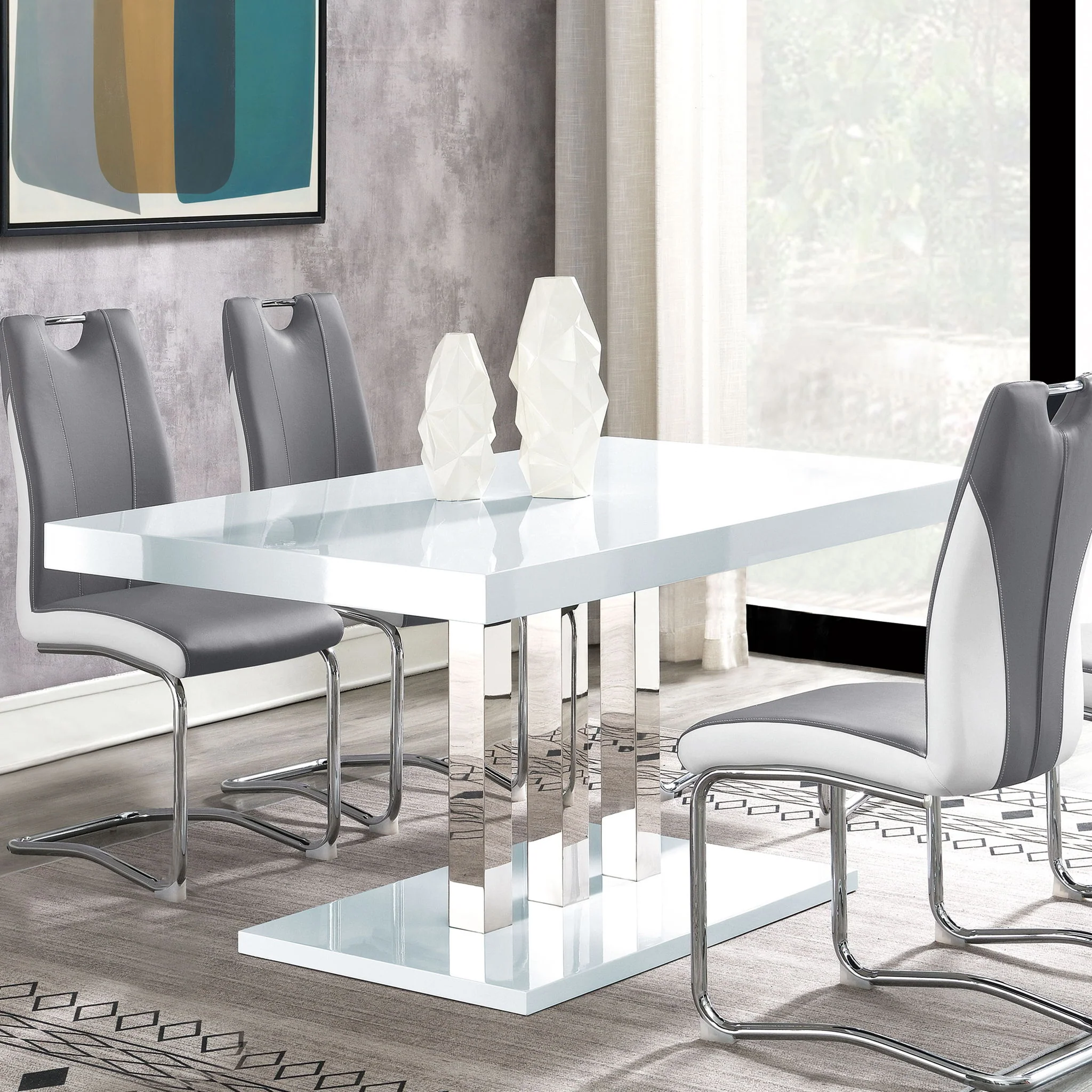 Creston - Rectangular Dining Table - White - Image 4