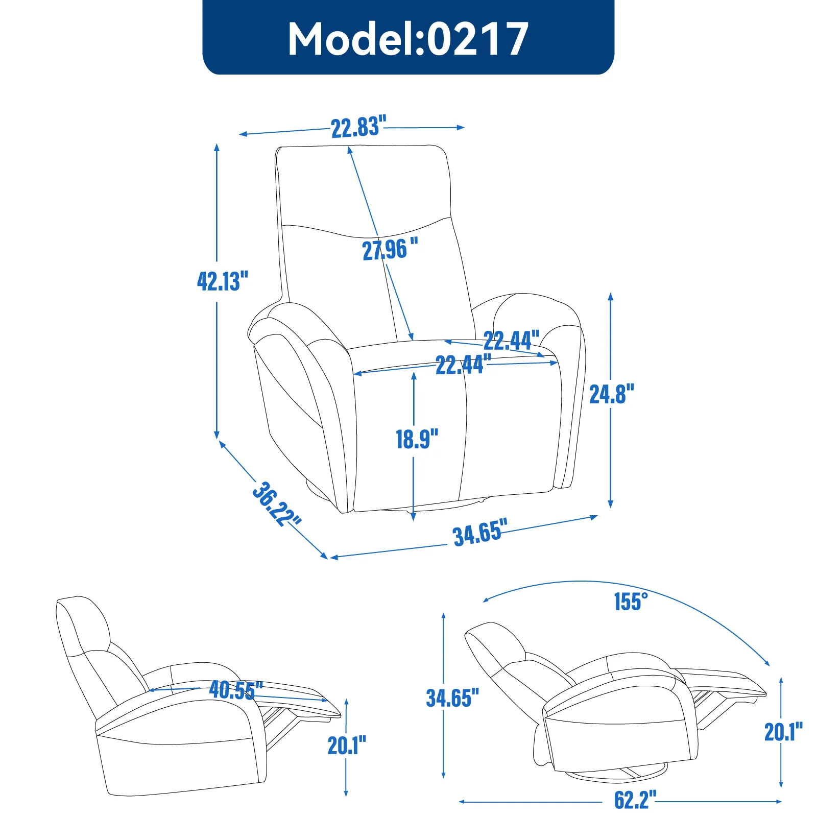 Brown Leatheraire Swivel and Rocker Power Recliner Chair with Lumbar Support, Max Swivel Degree 270°, Heavy Duty Motion Mechanism with USB and Type-C Ports - Image 8