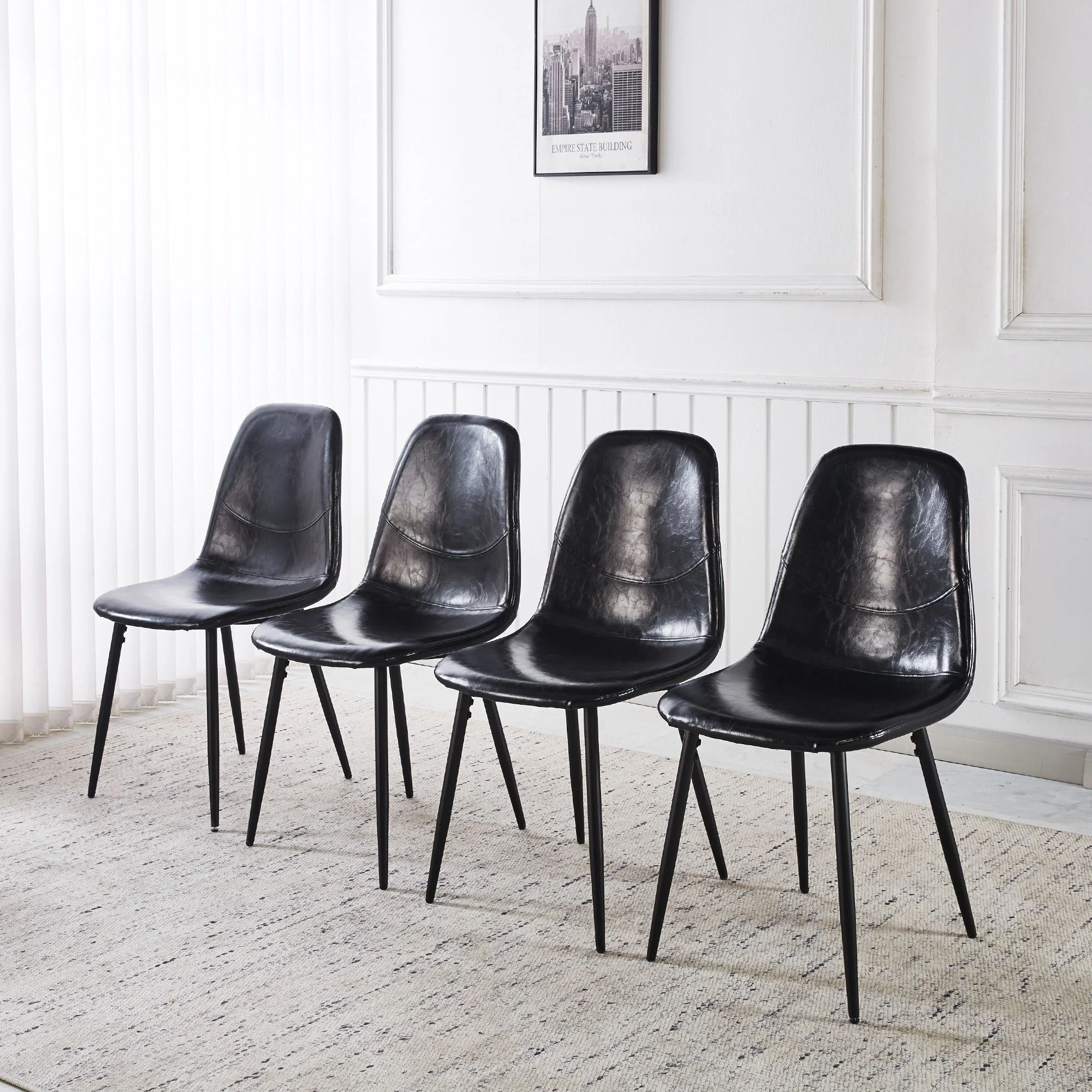 Dining Chairs (Set of 4) - Black - Image 3