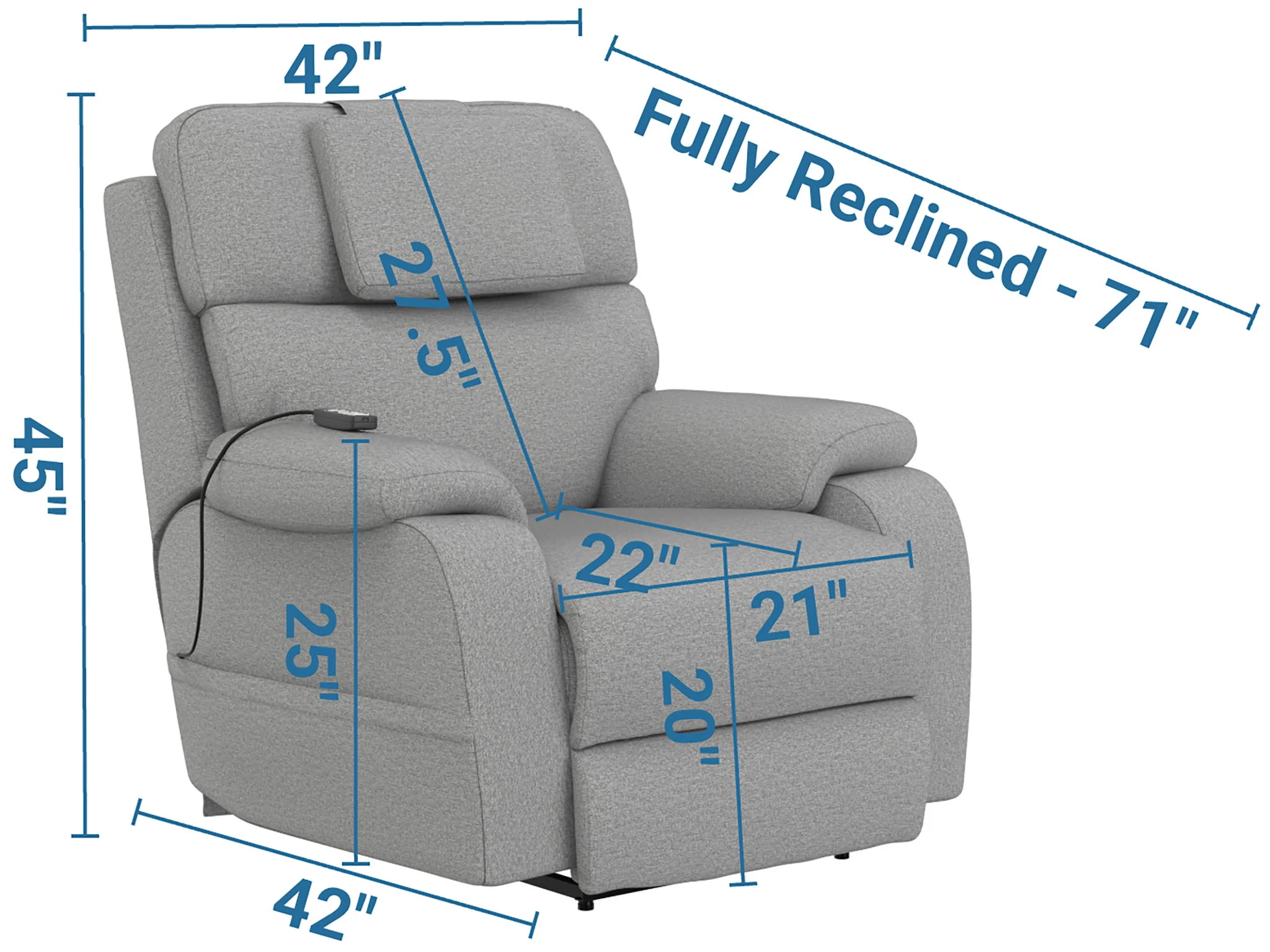 Dreamtime - Power Headrest Power Lay Flat Recliner With CR3 Heat/Massage/Zero Gravity - Image 11