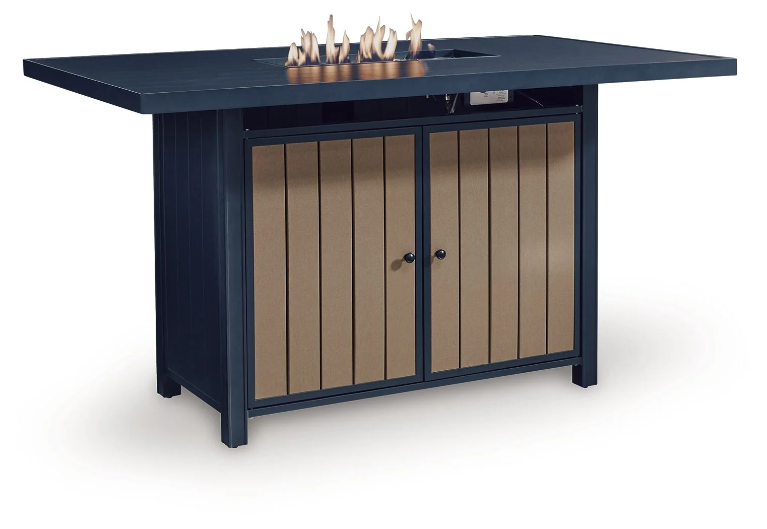 East Beach - Rectangular Bar Table With Fire Pit - Blue - Image 2
