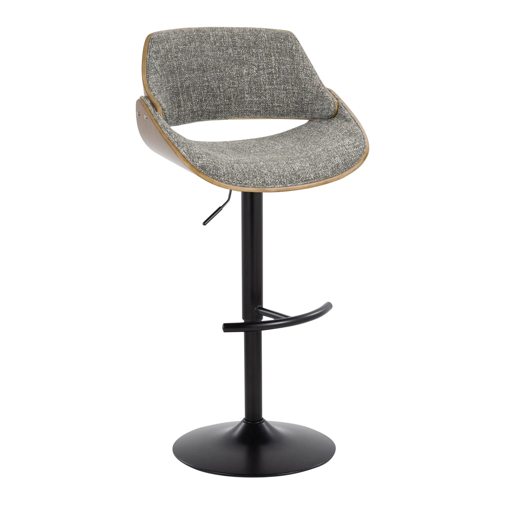 Fabrizzi - Mid Century Modern Adjustable BarStool With Rounded T Footrest (Set of 2) - Image 4