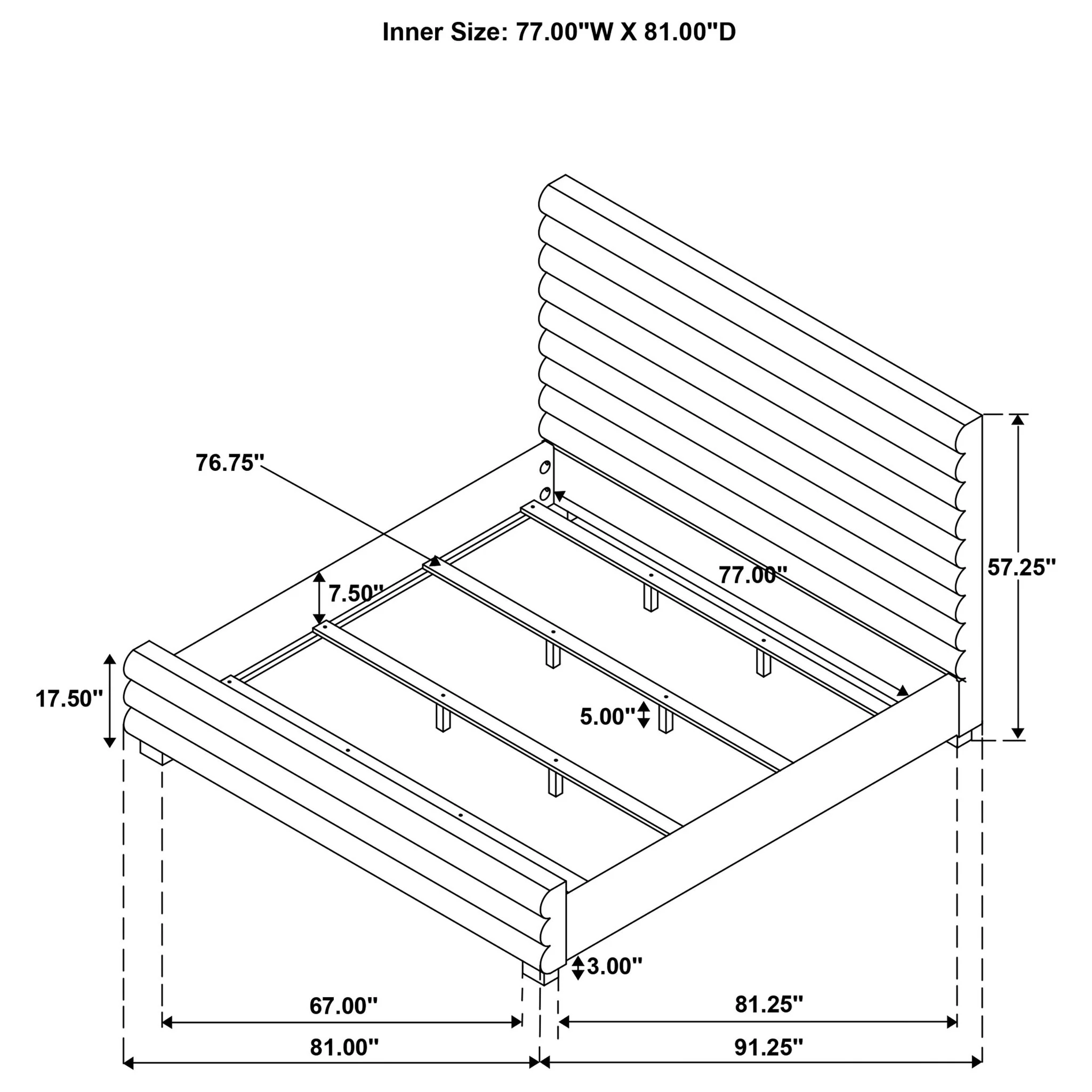 Fandango - Eastern Bed With Rolled Tufting - Gray - Image 4