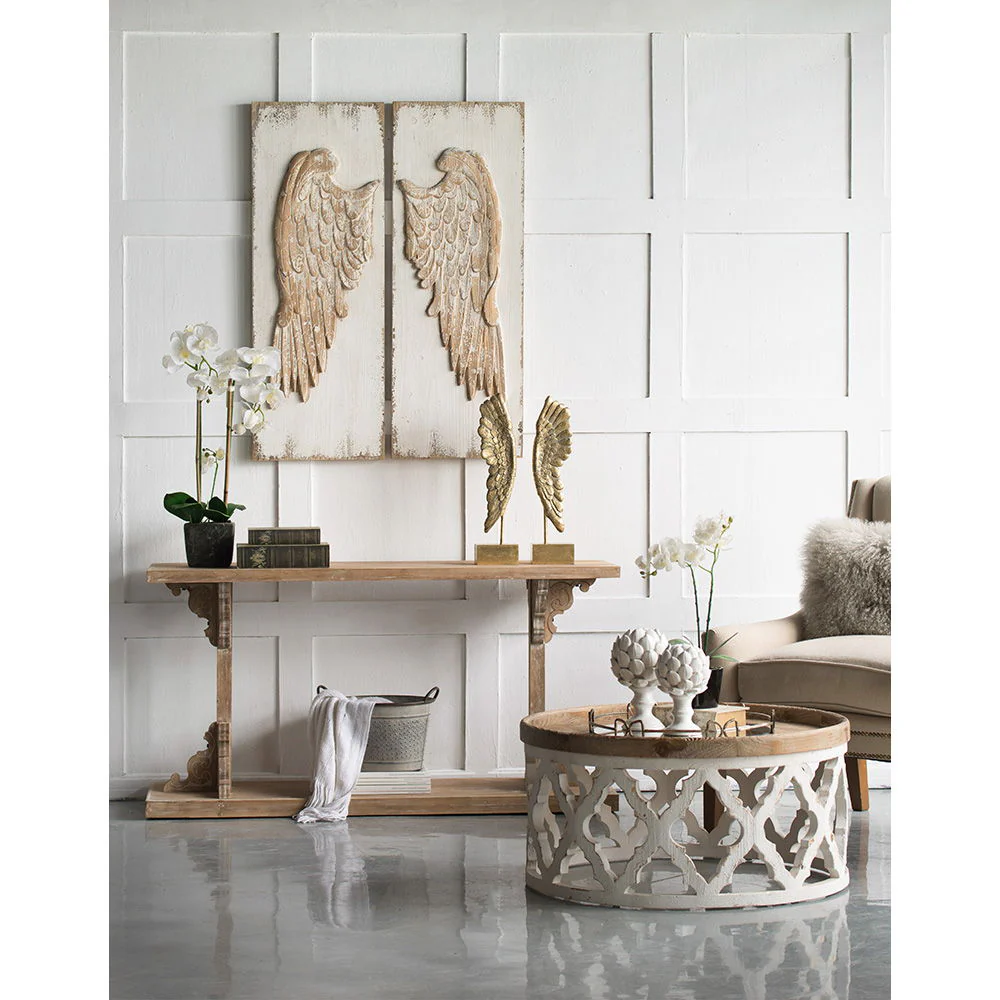 Feather Wing Wall Panels With Distressed, Rectangle Hanging Wall Art (Set of 2) - Multicolor - Image 2