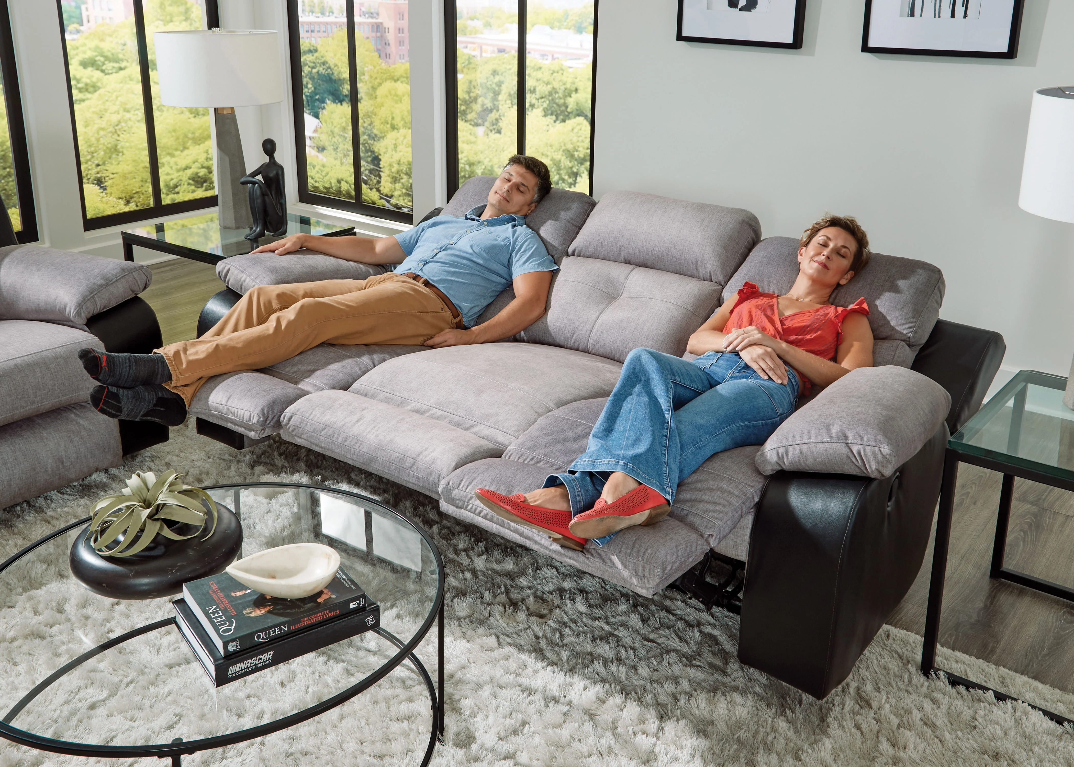 Felix - Sofa With 3 Recliners & Drop Down Table - Image 2
