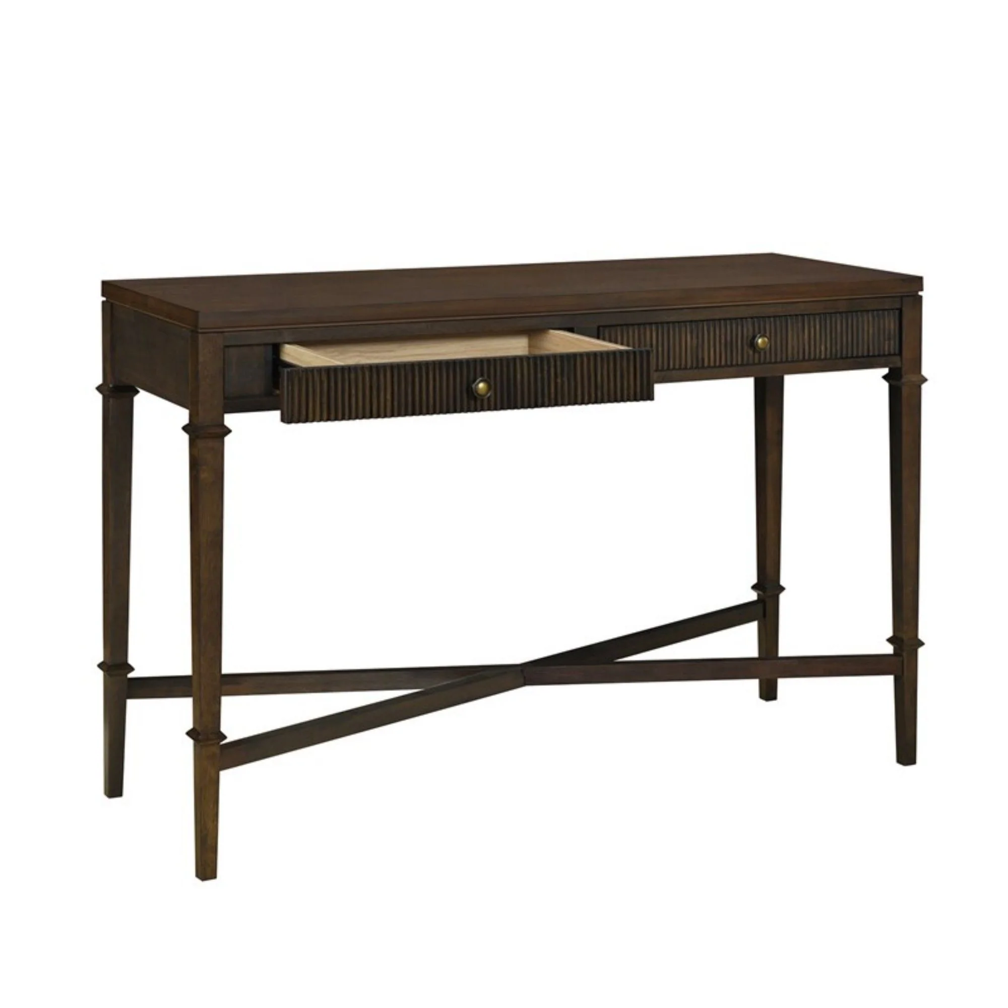 Fluted - 2 Drawer Storage Console Table - Brown - Image 2