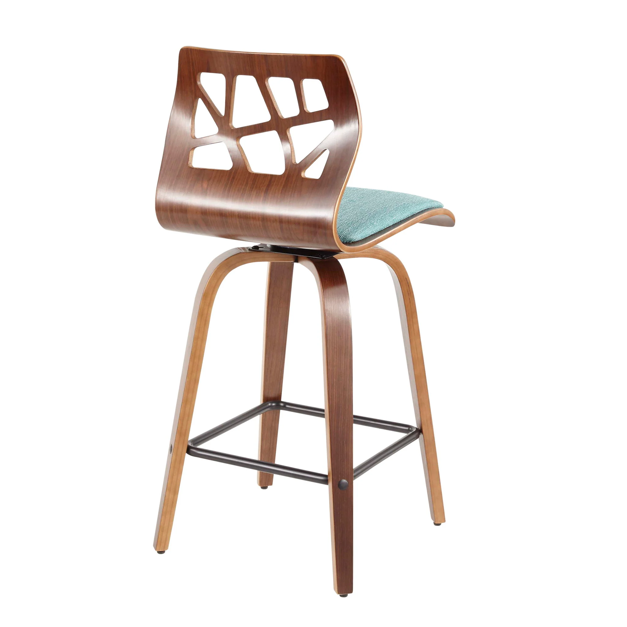 Folia - Mid Century Modern Fixed Height Counter Stool With Swivel (Set of 2) - Image 3