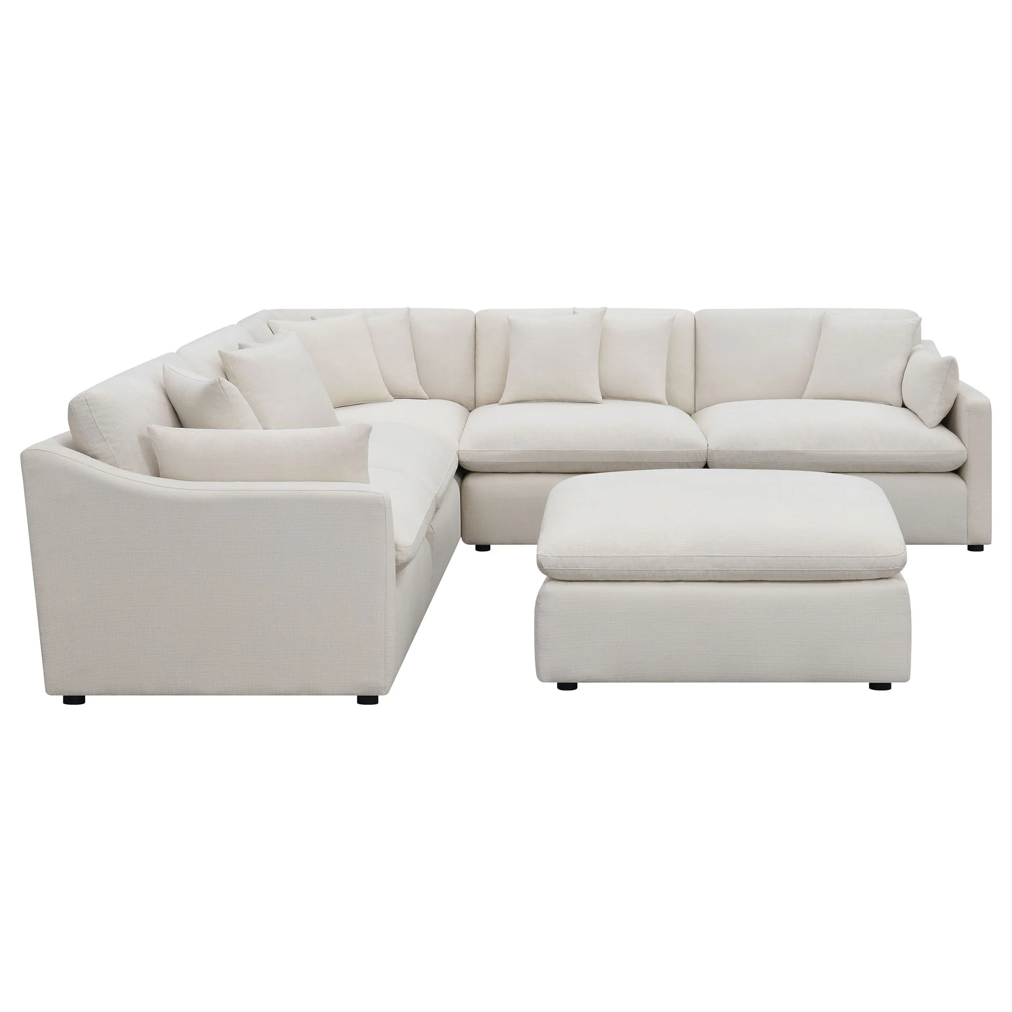 Greeley - 6 Piece Upholstered Modular Sectional Sofa - Ivory - Image 3