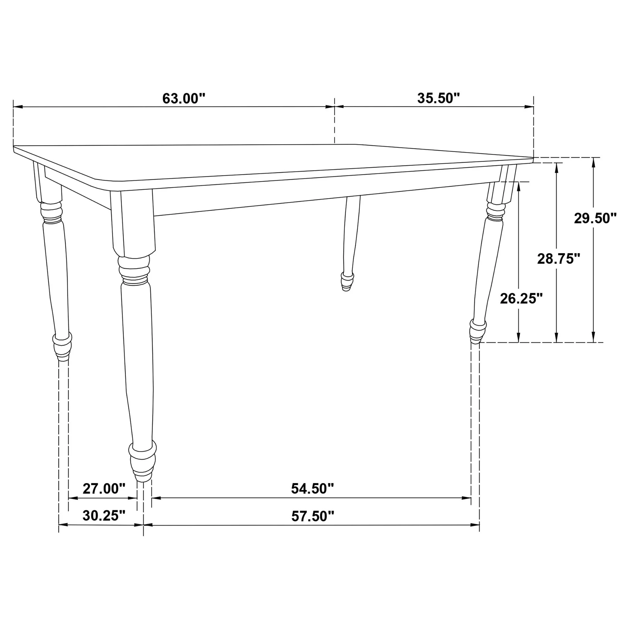 Hayward - Dining Table Rectangular Table With Rounded Edge Top - Walnut - Image 3