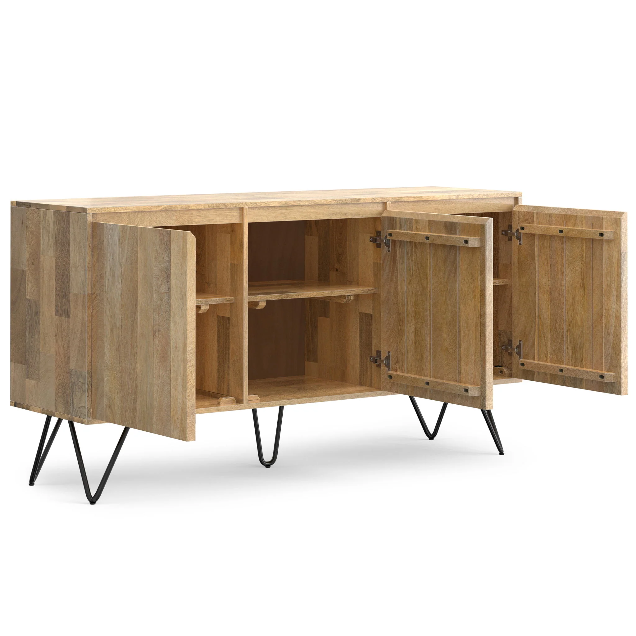 Hunter - 3 Door Sideboard Buffet With Hairpin Legs - Natural - Image 3