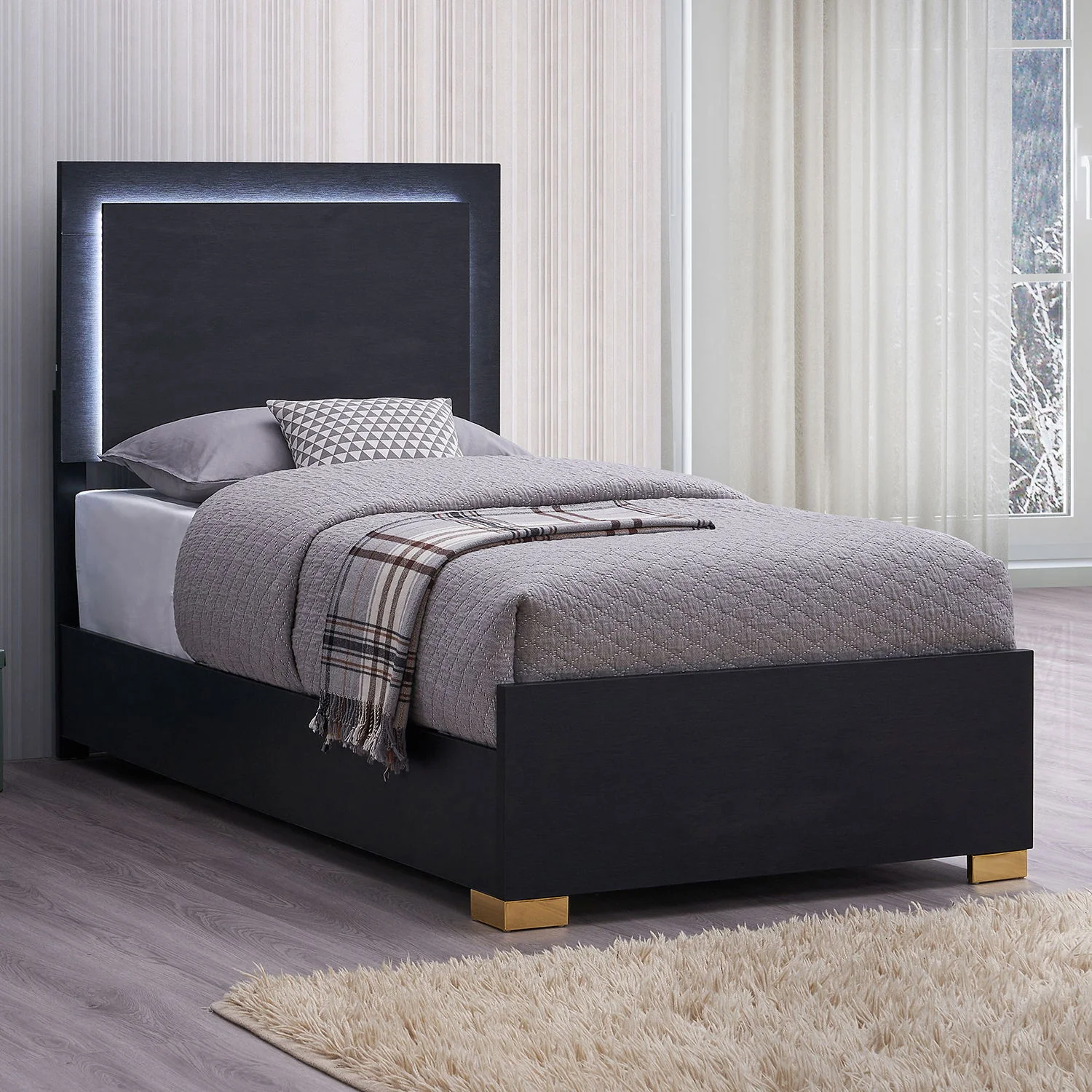 Jeremiah - LED Panel Bed With Touch Controlled Lighting - Image 11