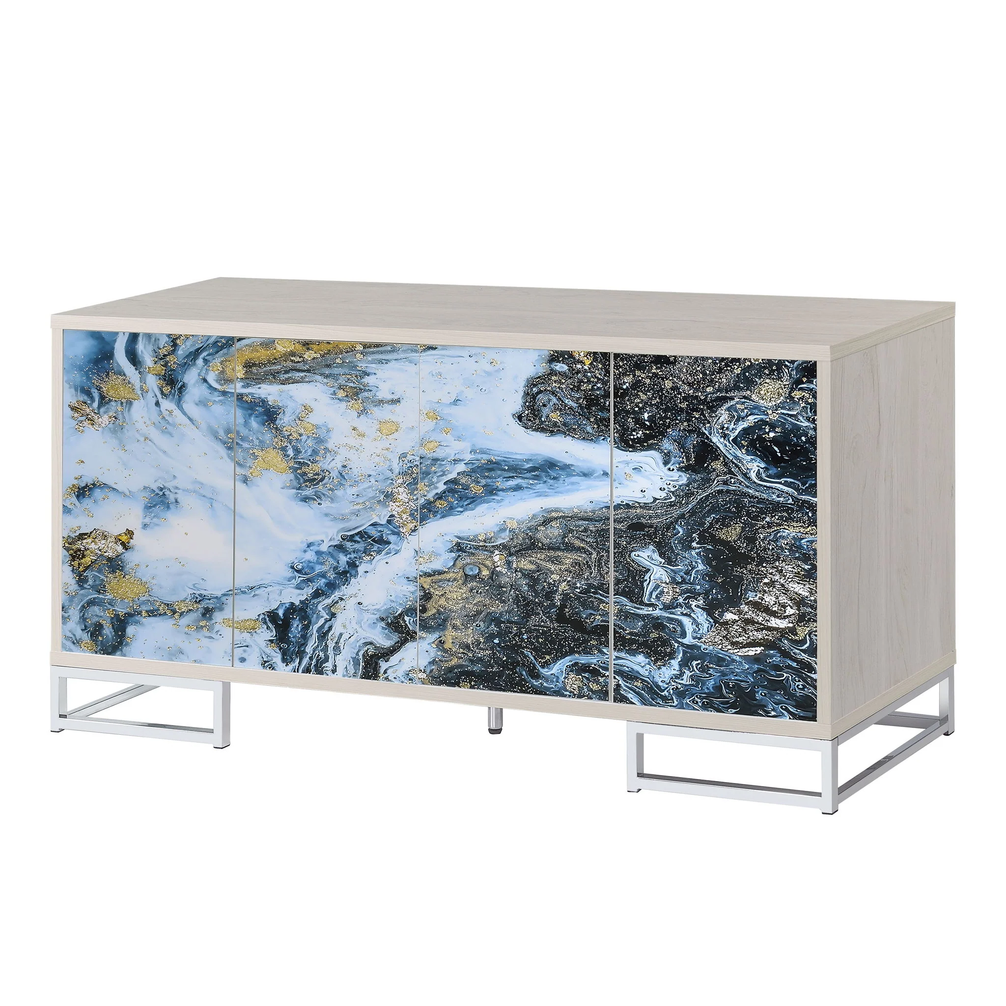 Liam - Marble Paint Console Cabinet - Multi - Image 2
