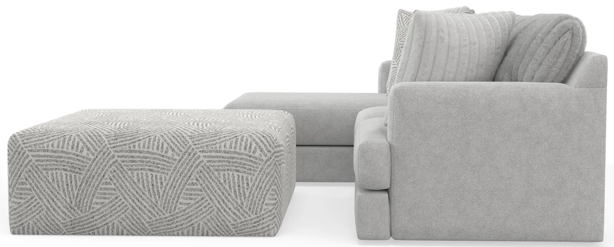 Logan - Upholstered Sectional With Comfort Coil Seating - 46" Cocktail Ottoman And Accent Pillows Included - Image 9