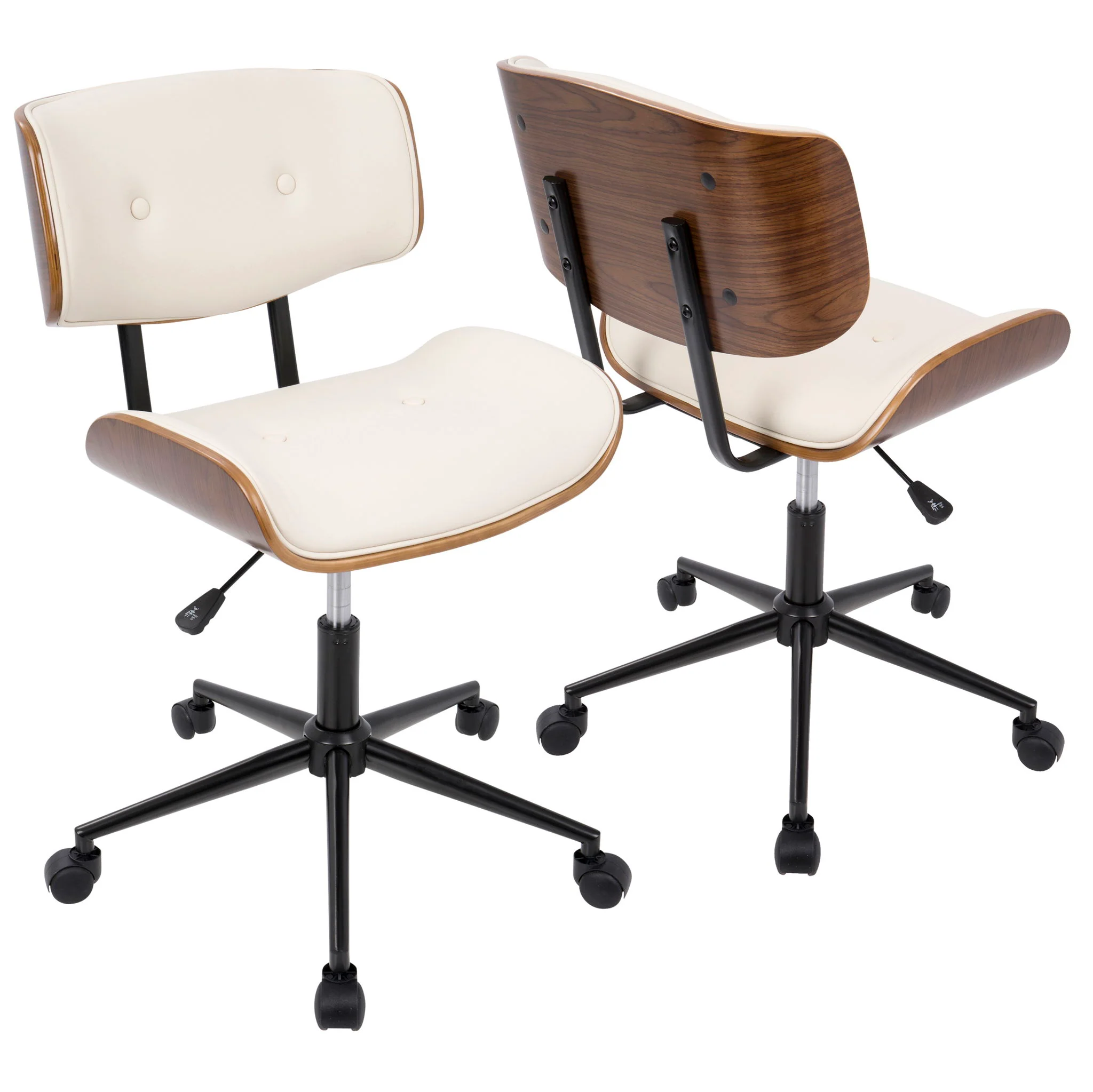 Lombardi - Mid Century Modern Adjustable Office Chair With Swivel - Image 2