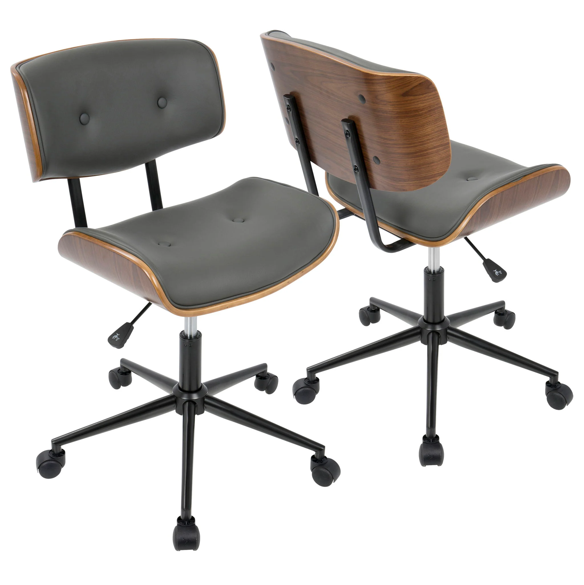Lombardi - Mid Century Modern Adjustable Office Chair With Swivel - Image 3