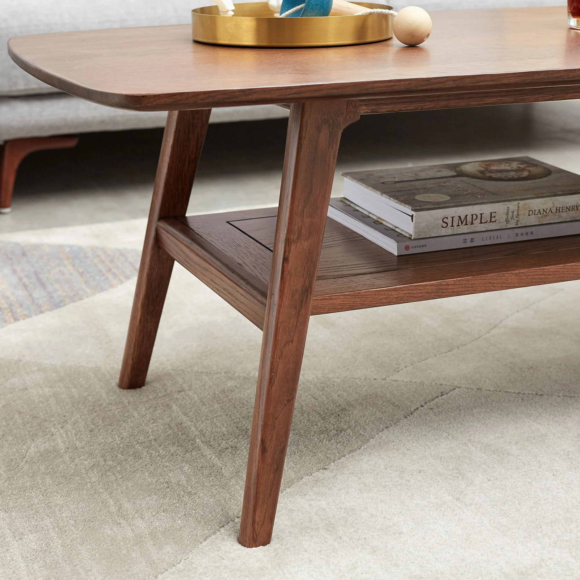 Low Coffee Table With Storage Shelf - Image 7