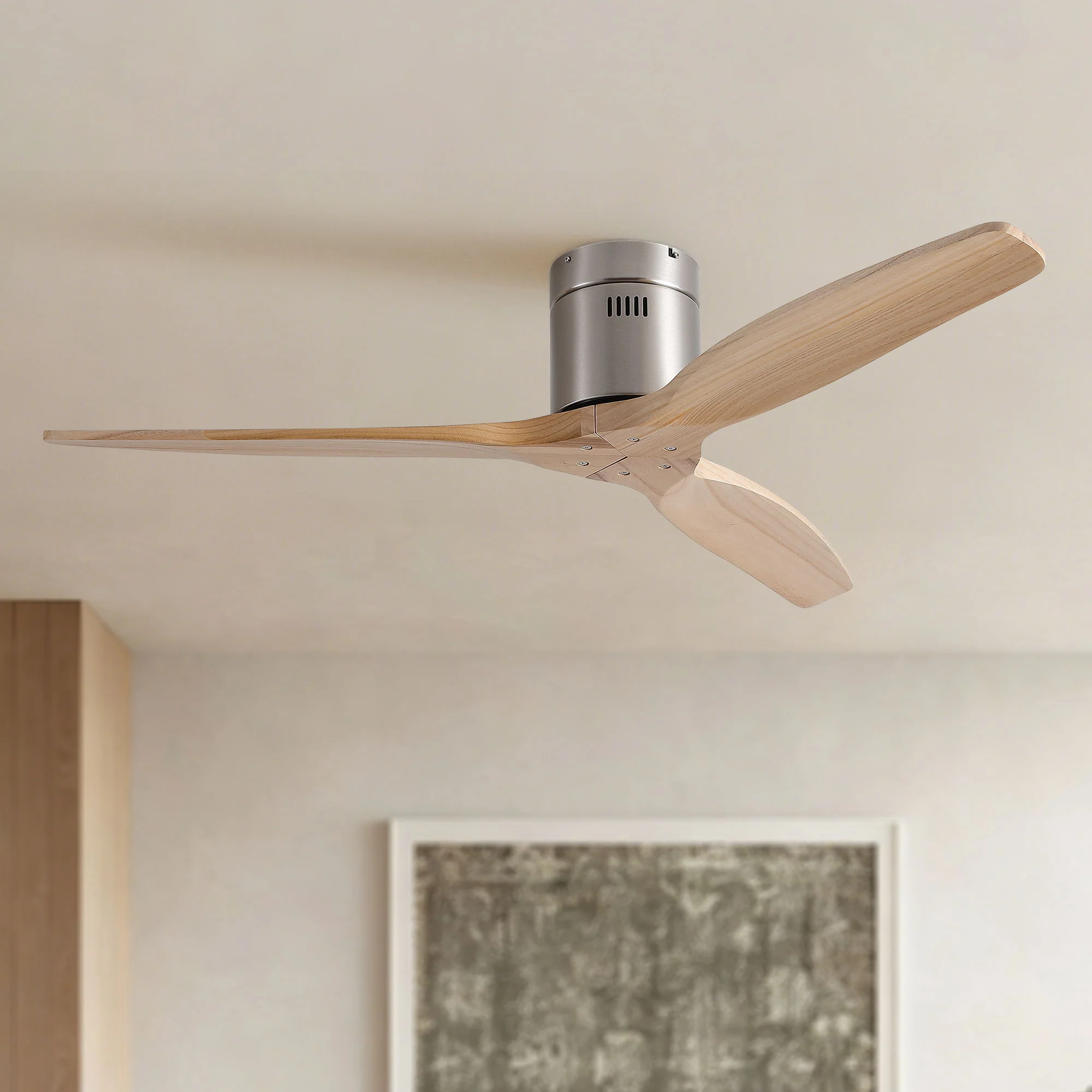 Low Profile Flush Mount Ceiling Fan Without Light - Image 3