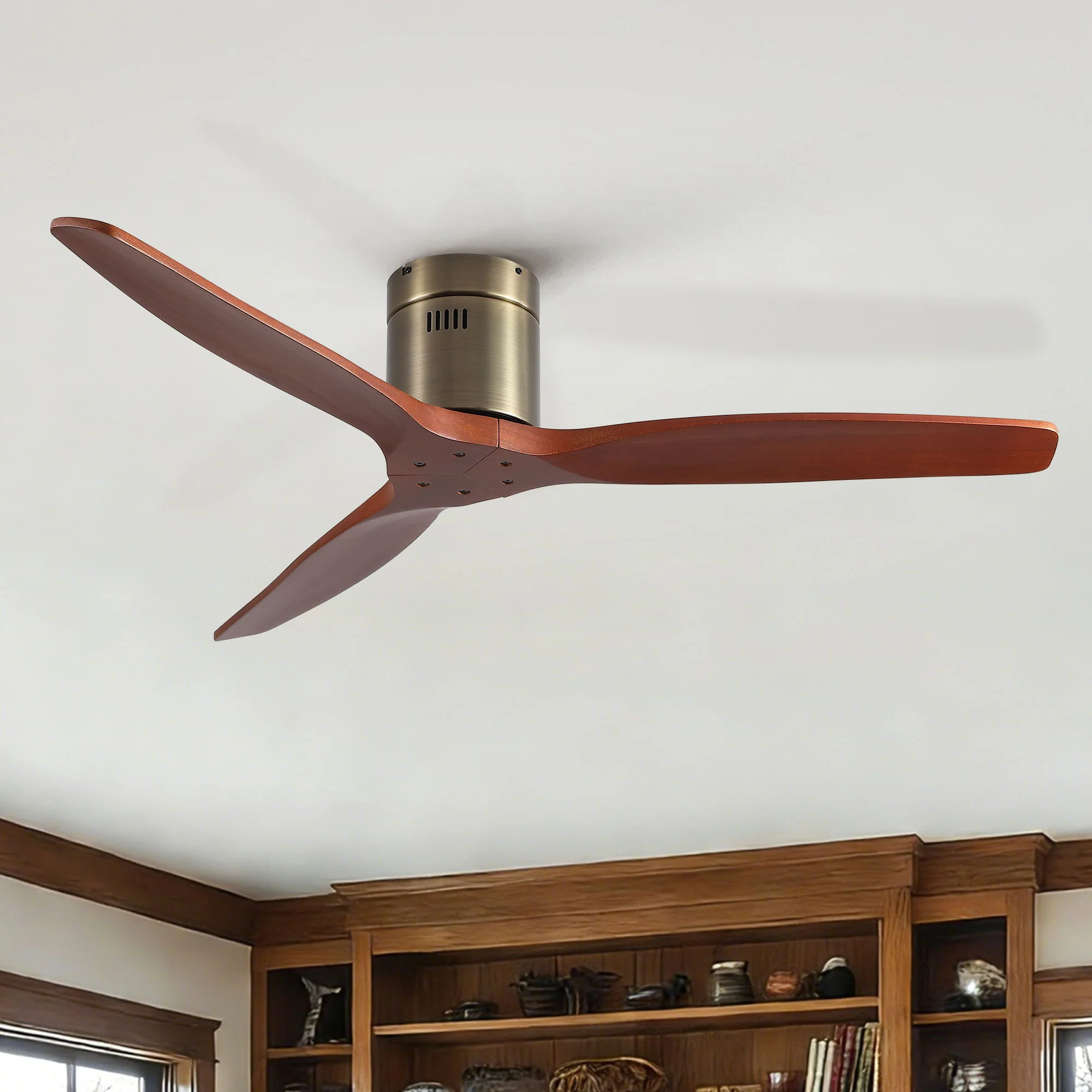 Low Profile Flush Mount Ceiling Fan Without Light - Image 4